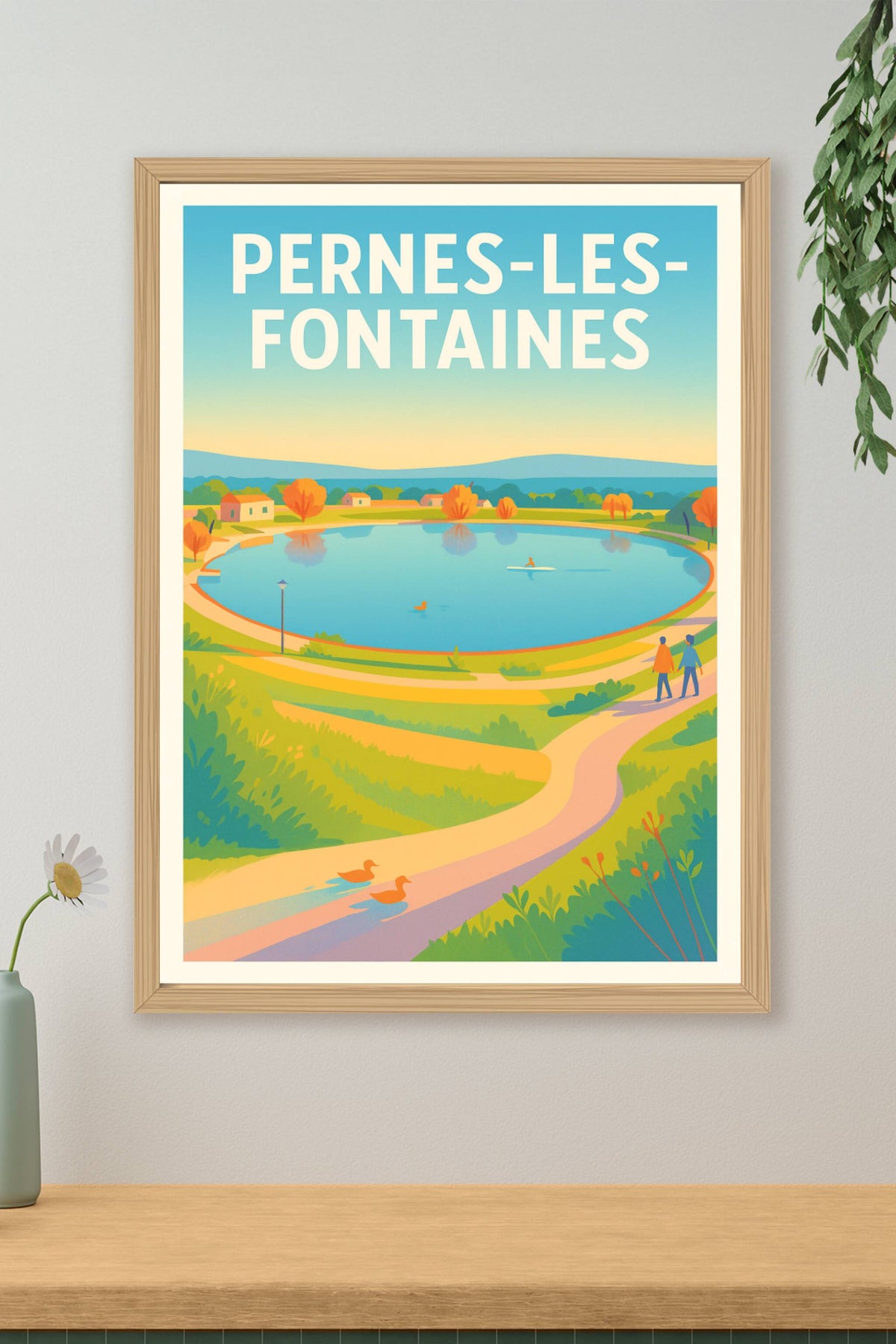 Affiche Pernes-les-Fontaines — Escapade paisible au cœur de la nature · poster d'art de Pernes-les-Fontaines