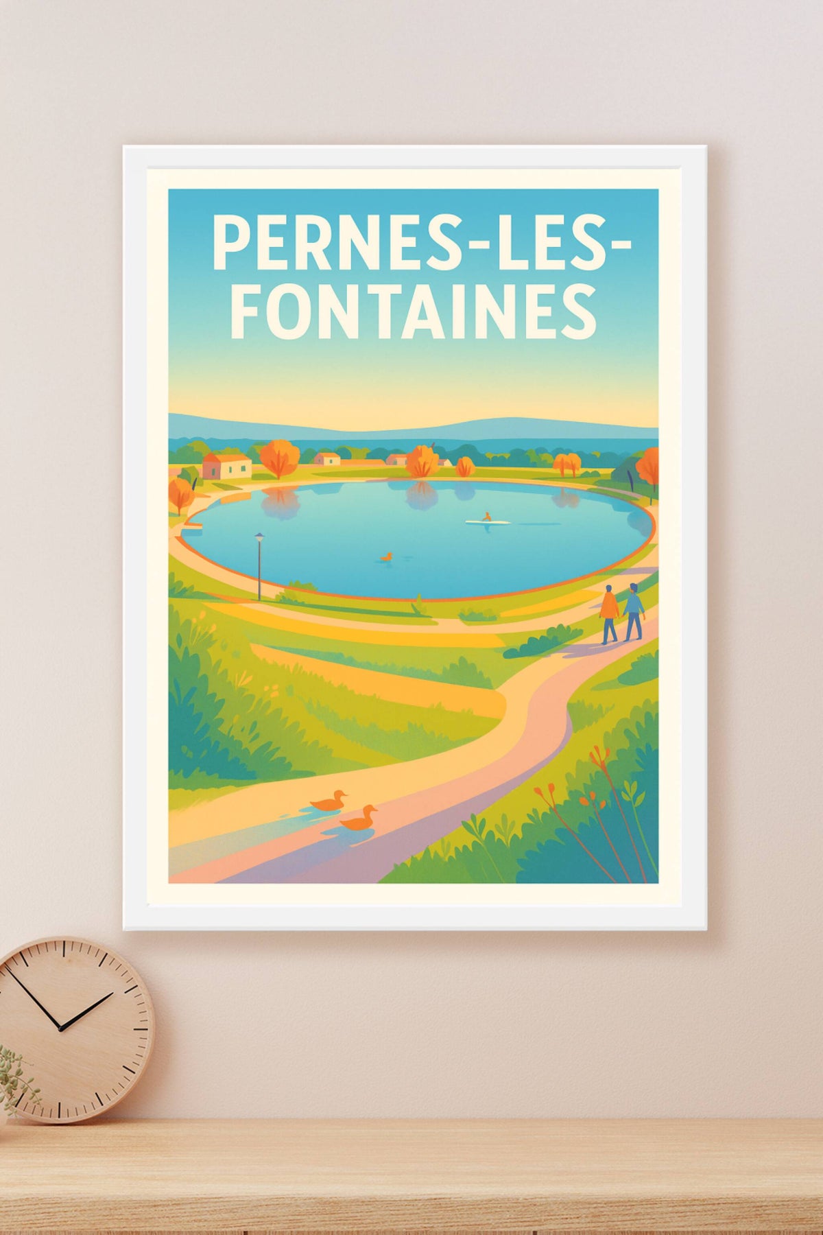 Affiche Pernes-les-Fontaines — Escapade paisible au cœur de la nature · poster d'art de Pernes-les-Fontaines