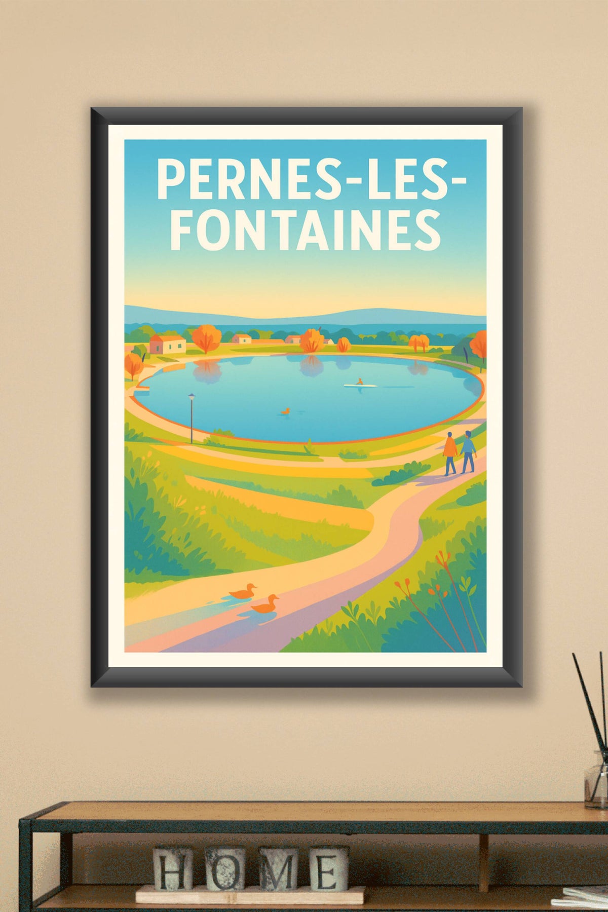 Affiche Pernes-les-Fontaines — Escapade paisible au cœur de la nature · poster d'art de Pernes-les-Fontaines