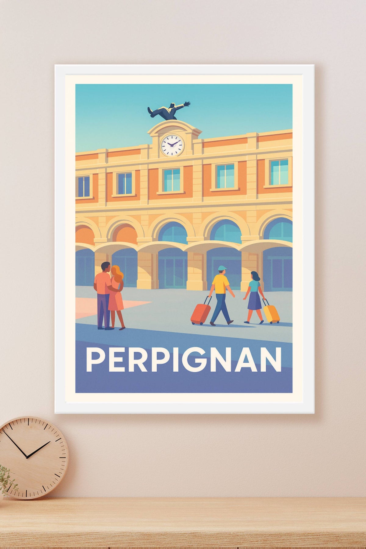 Affiche Perpignan — Charme et voyage au cœur de la gare · poster d'art de Perpignan