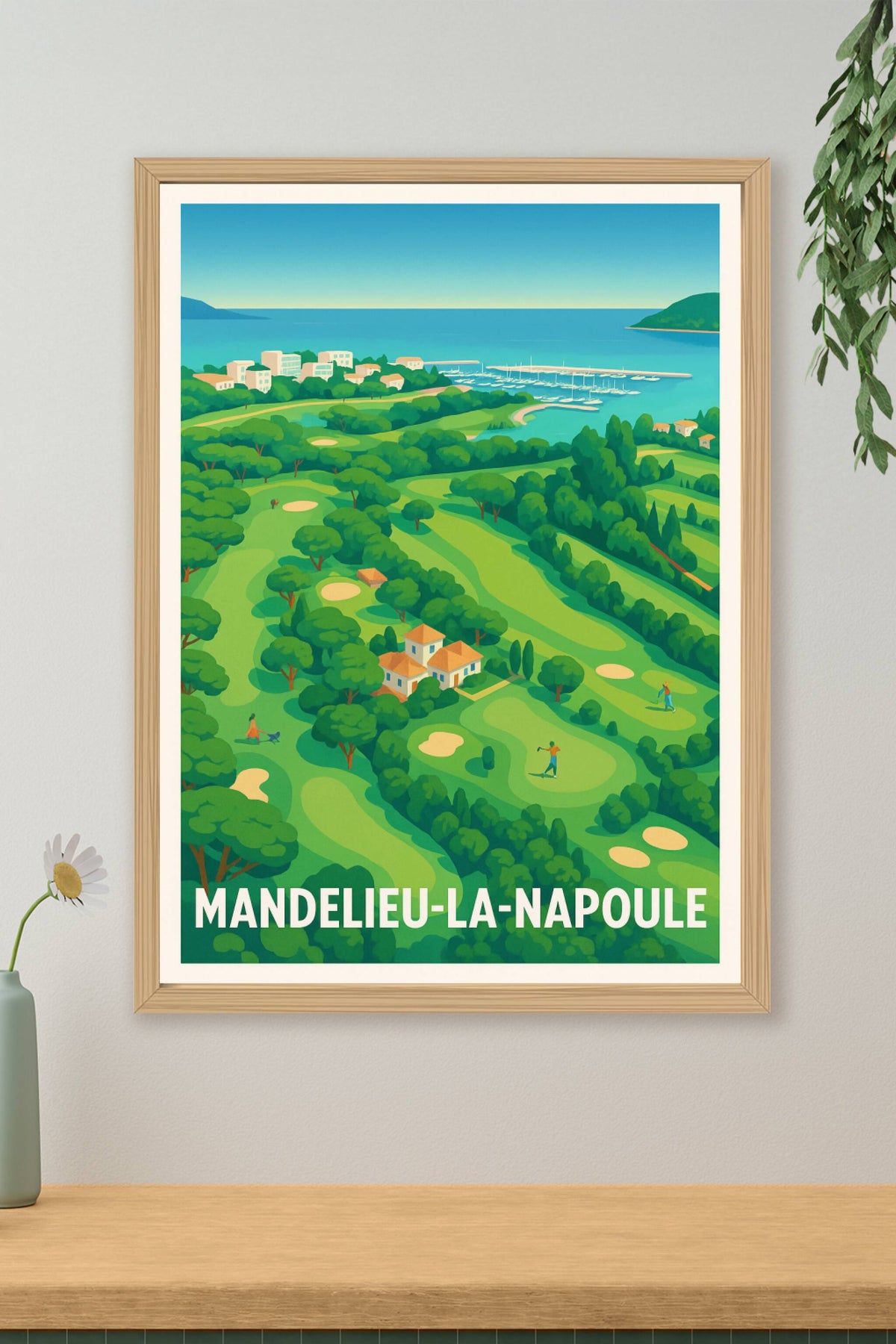 Affiche Mandelieu-la-Napoule — L'élégance verdoyante sur la Côte d'Azur · poster d'art de Mandelieu-la-Napoule
