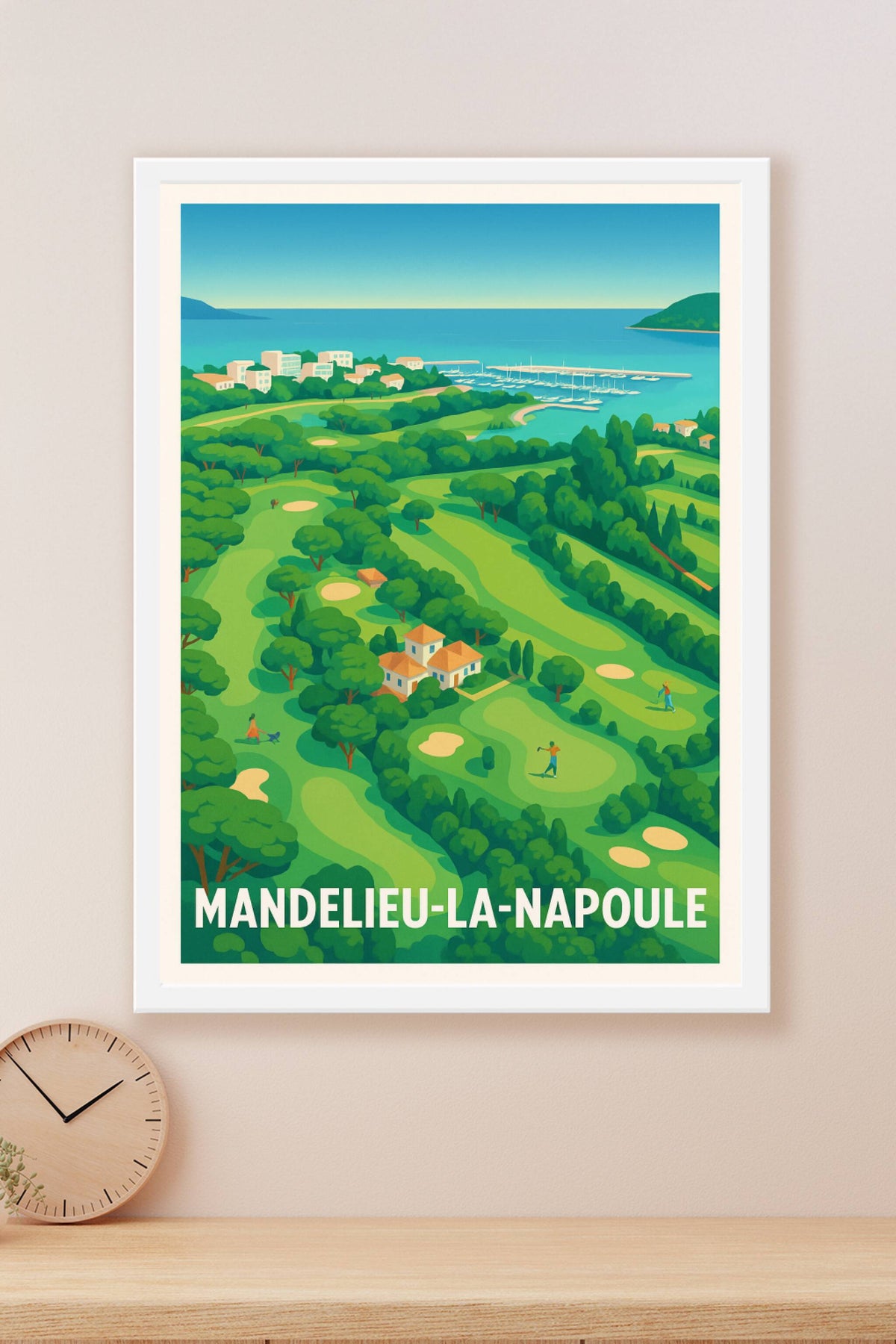 Affiche Mandelieu-la-Napoule — L'élégance verdoyante sur la Côte d'Azur · poster d'art de Mandelieu-la-Napoule