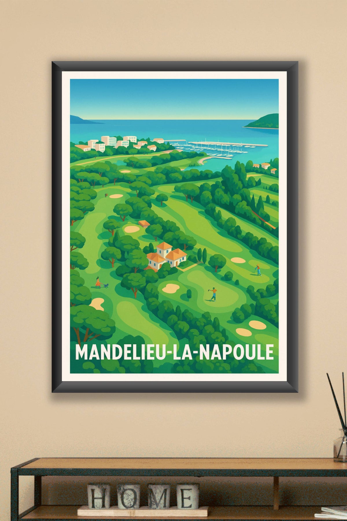 Affiche Mandelieu-la-Napoule — L'élégance verdoyante sur la Côte d'Azur · poster d'art de Mandelieu-la-Napoule