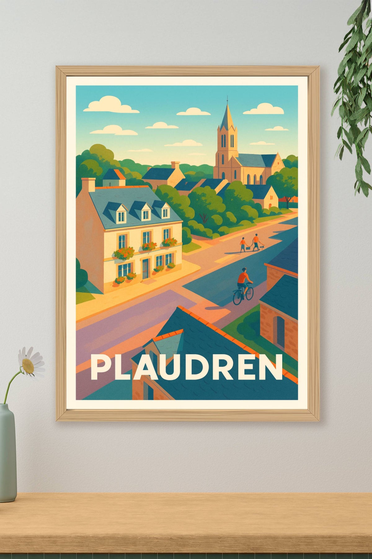 Affiche Plaudren — Charme paisible de village breton · poster d'art de Plaudren