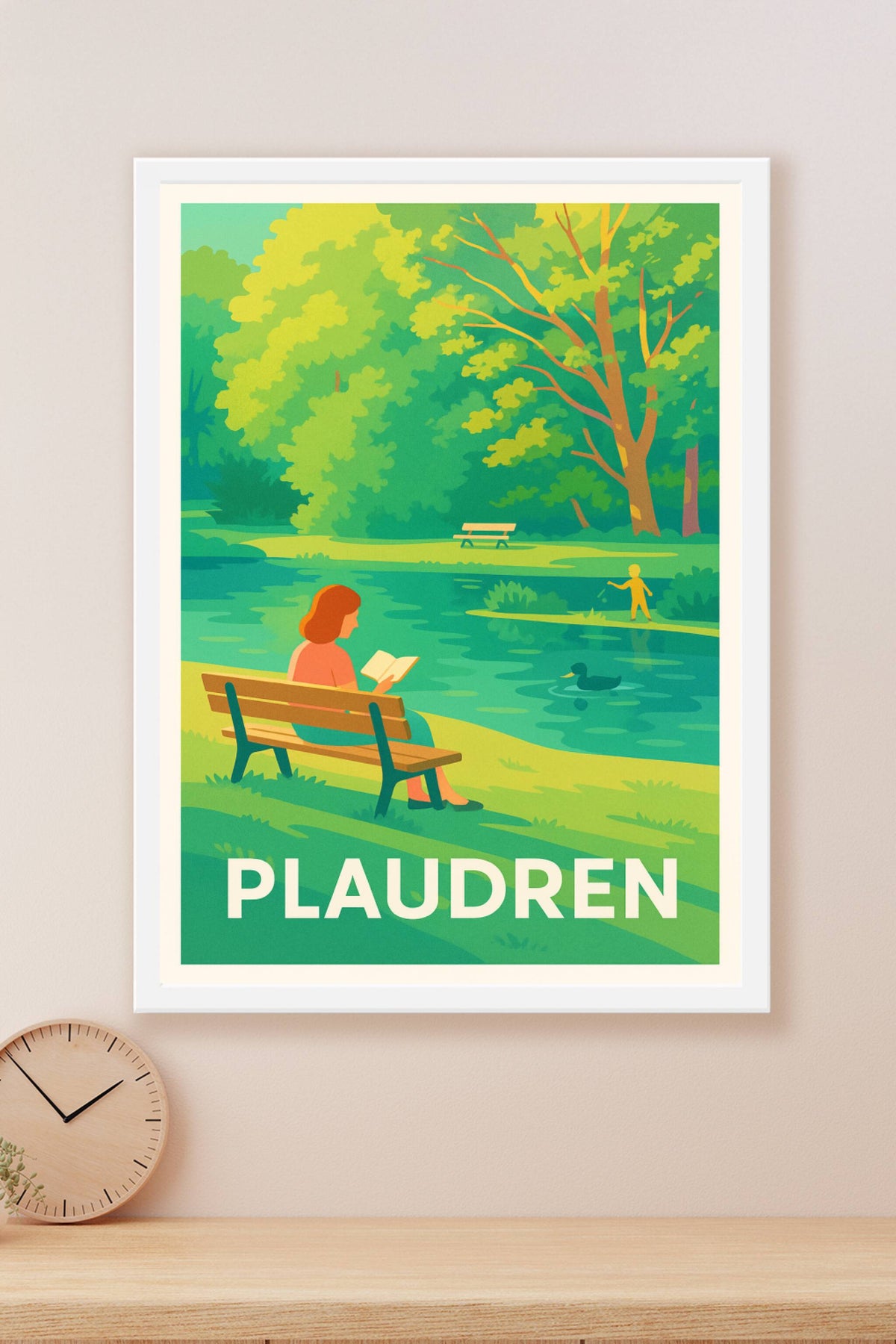 Affiche Plaudren — Sérénité au bord de l'eau · poster d'art de Plaudren