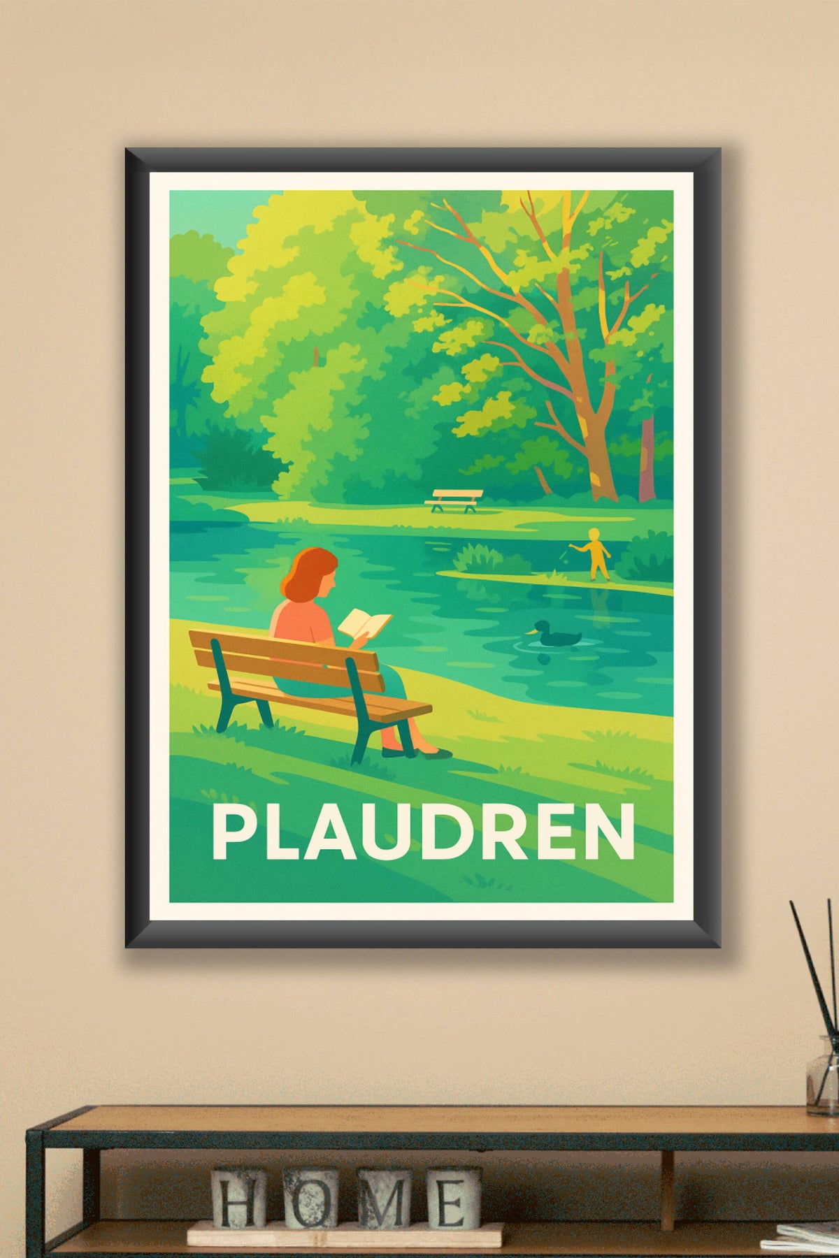 Affiche Plaudren — Sérénité au bord de l'eau · poster d'art de Plaudren