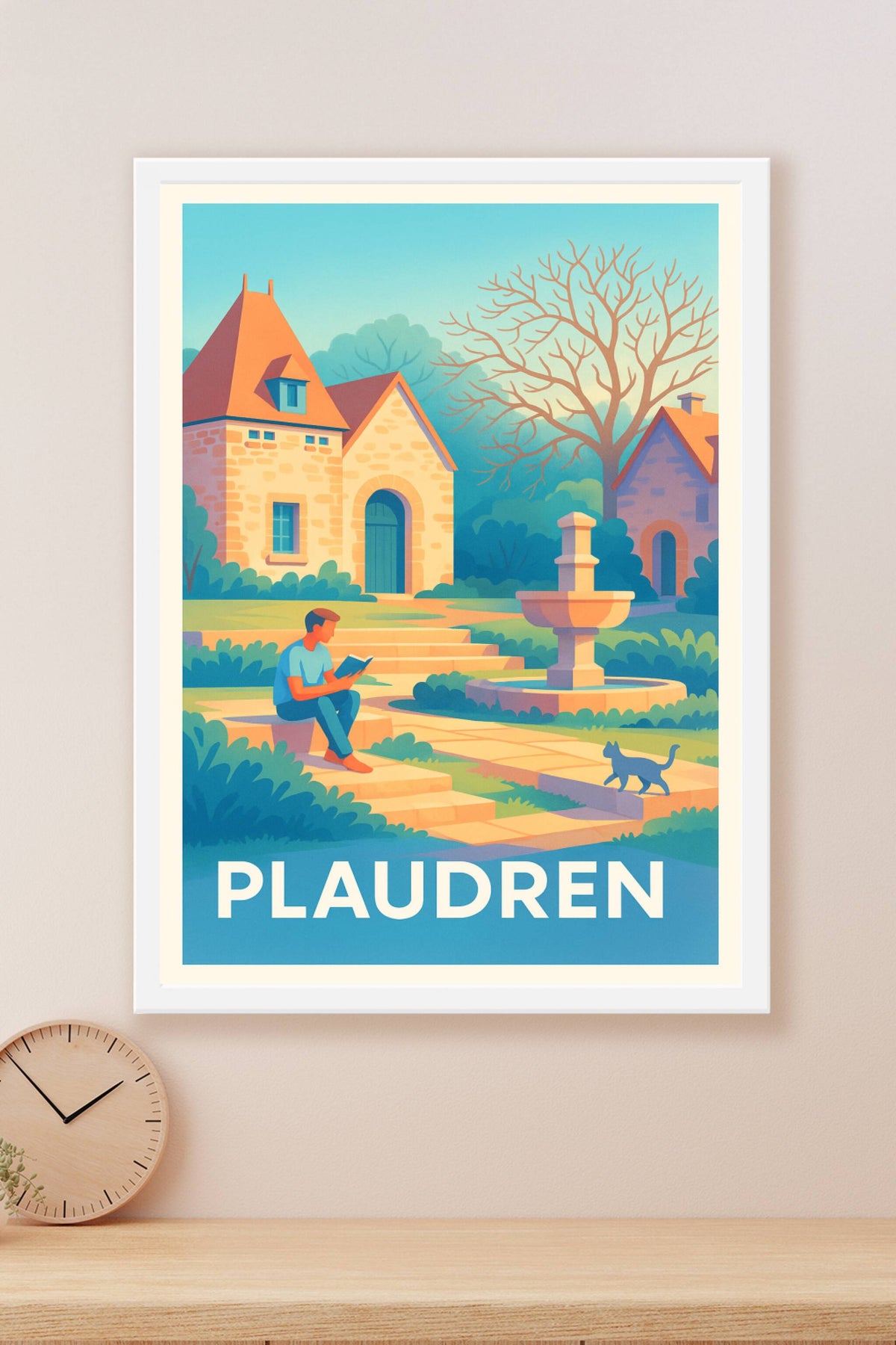 Affiche Plaudren — Sérénité et douceur de la campagne bretonne · poster d'art de Plaudren