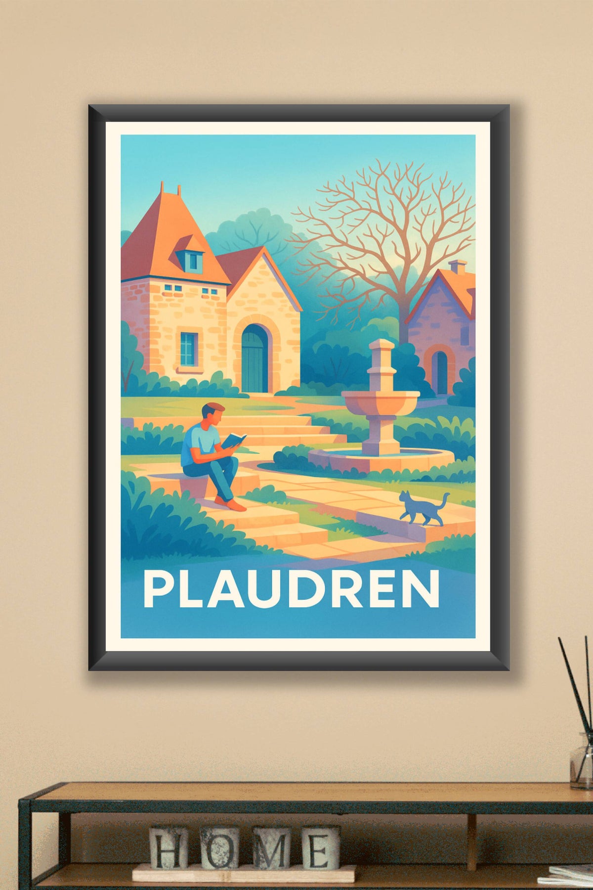 Affiche Plaudren — Sérénité et douceur de la campagne bretonne · poster d'art de Plaudren