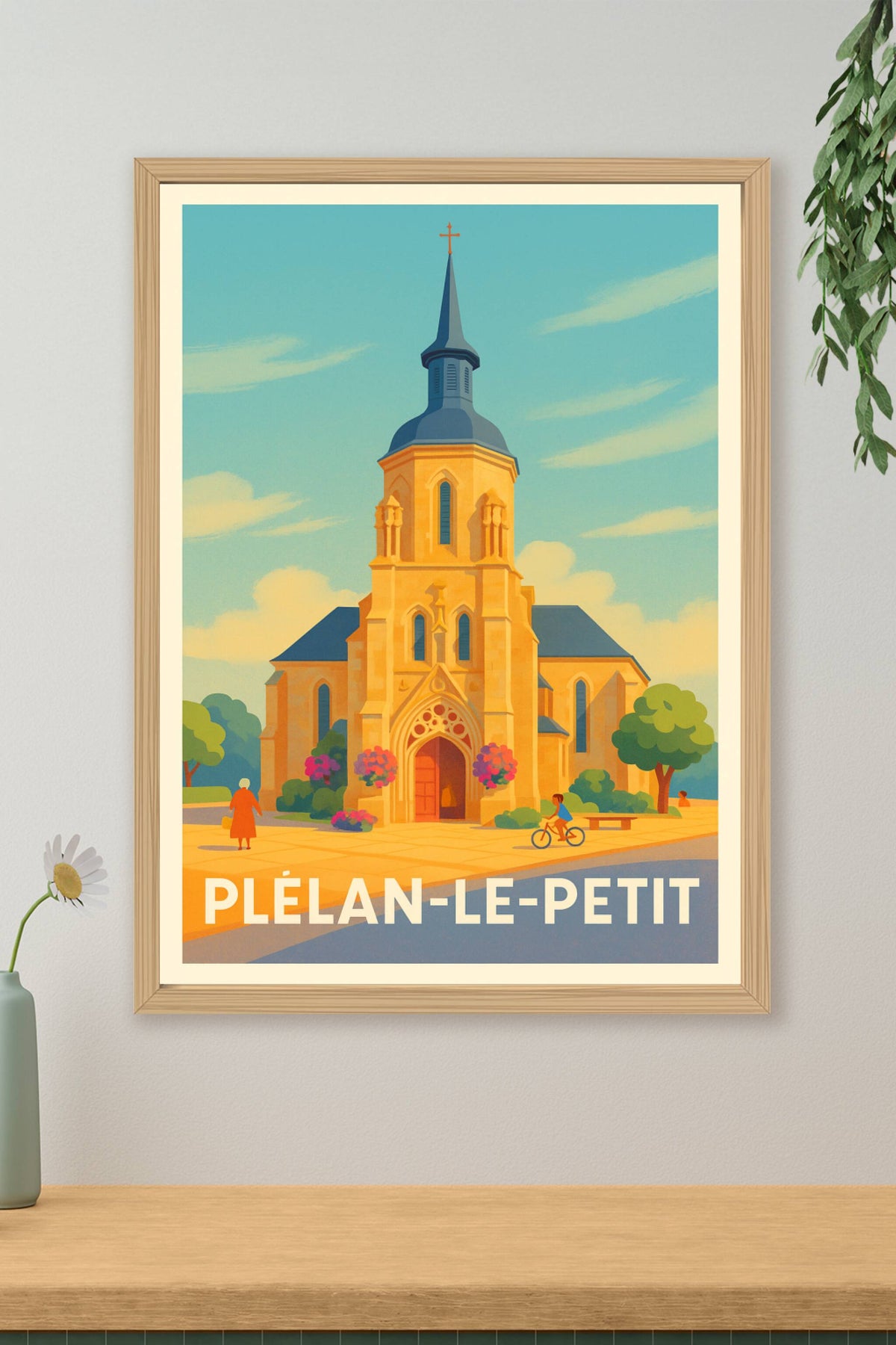 Affiche Plélan-le-Petit — L'élégance intemporelle au cœur du village · poster d'art de Plélan-le-Petit