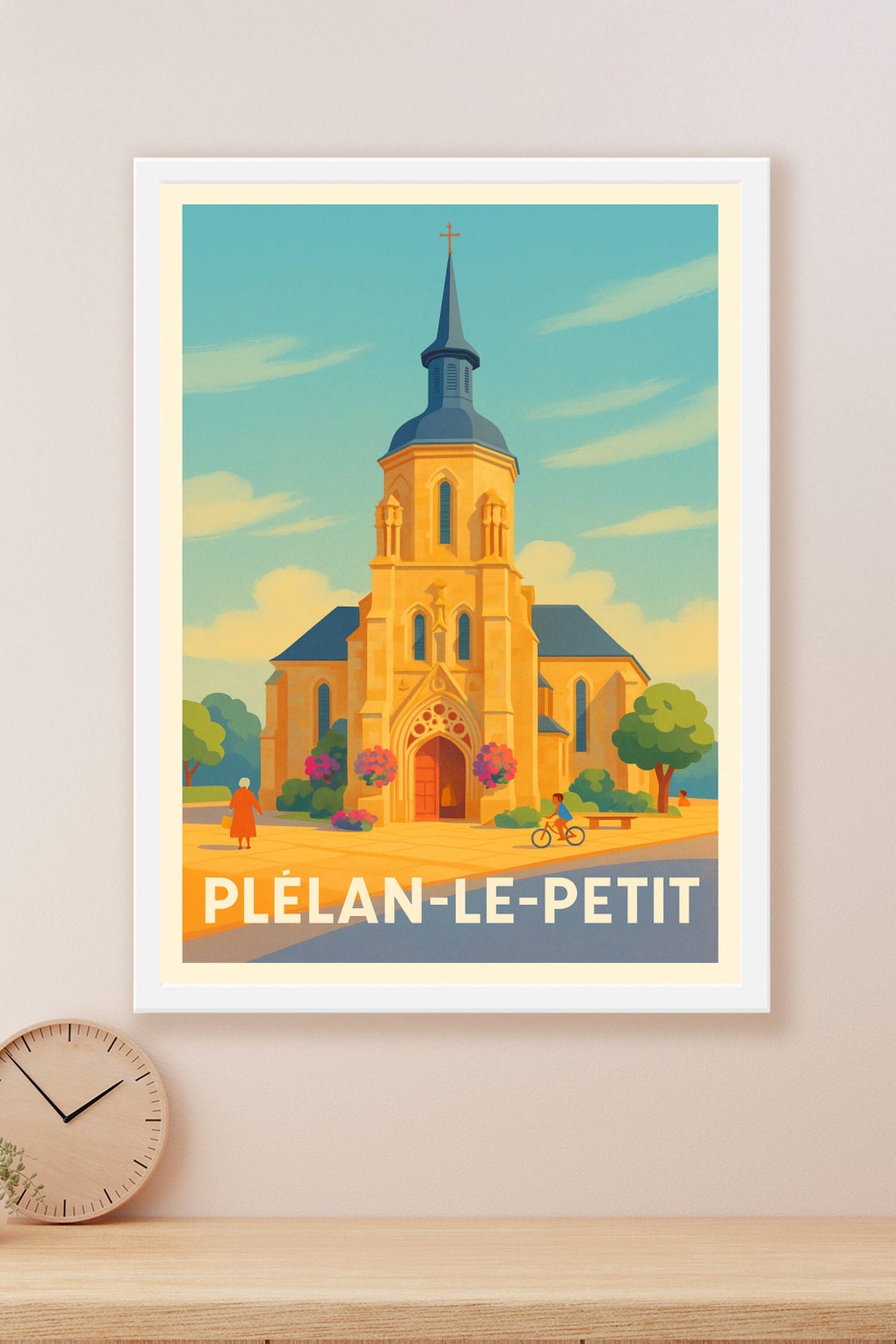 Affiche Plélan-le-Petit — L'élégance intemporelle au cœur du village · poster d'art de Plélan-le-Petit