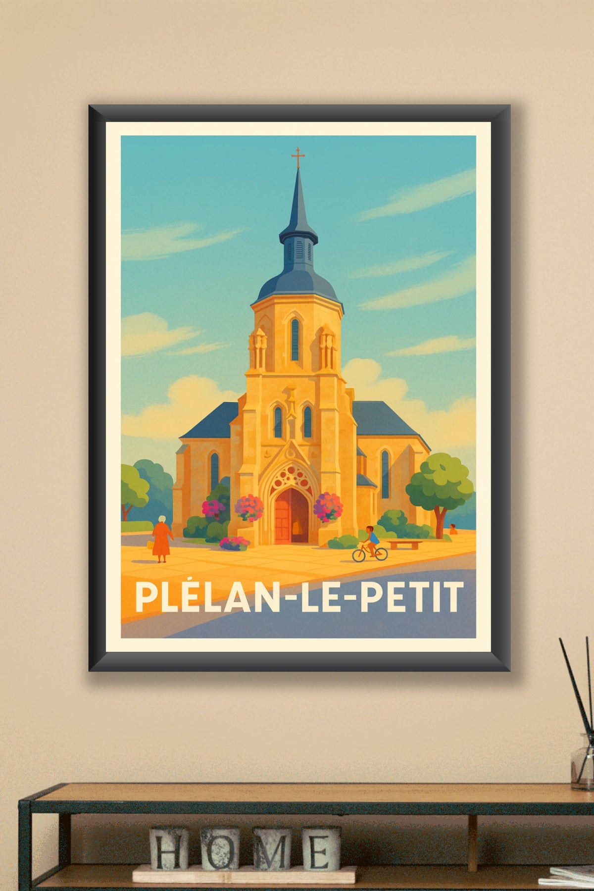 Affiche Plélan-le-Petit — L'élégance intemporelle au cœur du village · poster d'art de Plélan-le-Petit
