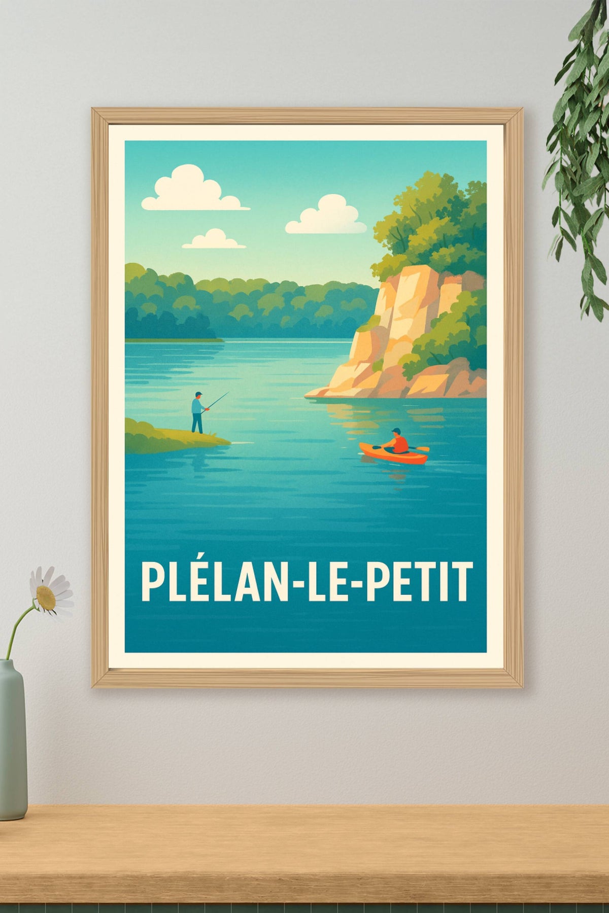 Affiche Plélan-le-Petit — Sérénité au fil de l'eau · poster d'art de Plélan-le-Petit