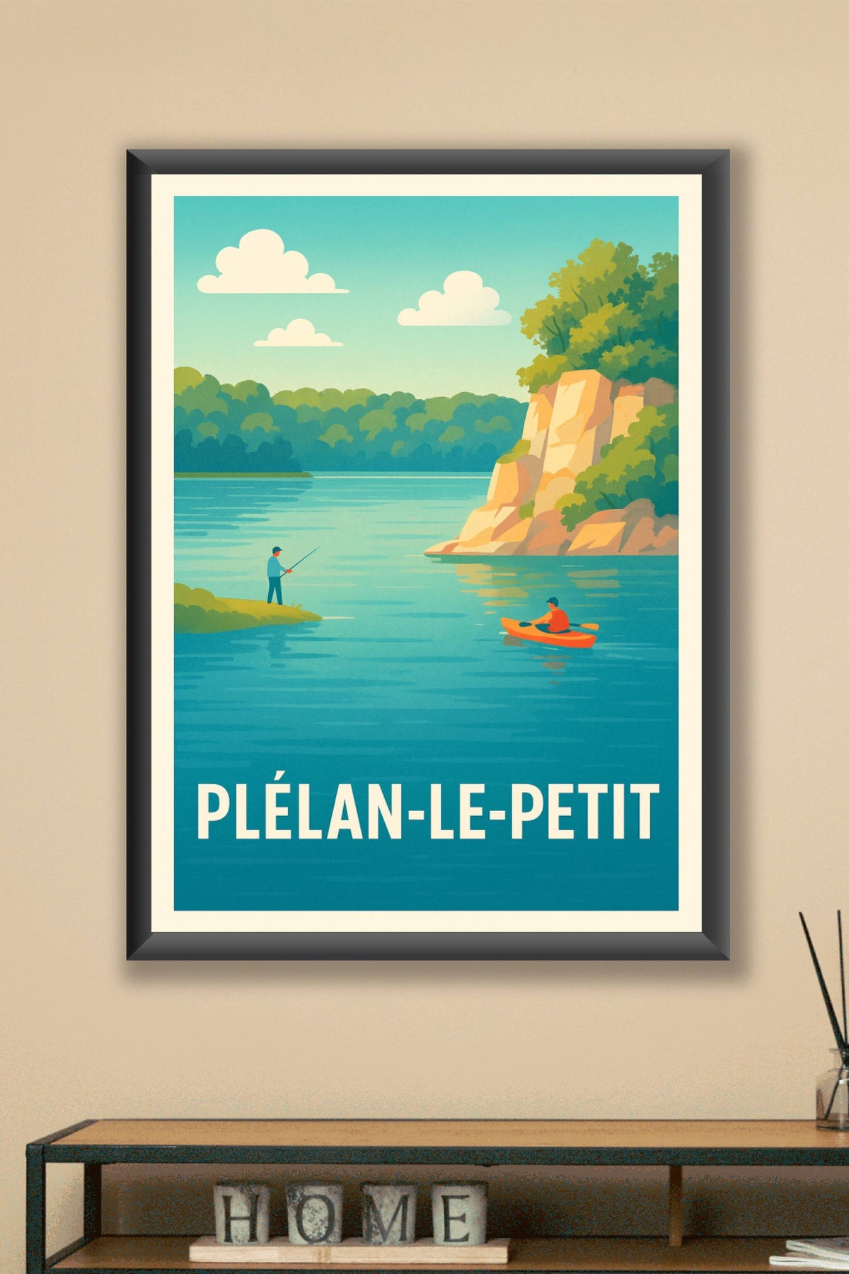 Affiche Plélan-le-Petit — Sérénité au fil de l'eau · poster d'art de Plélan-le-Petit