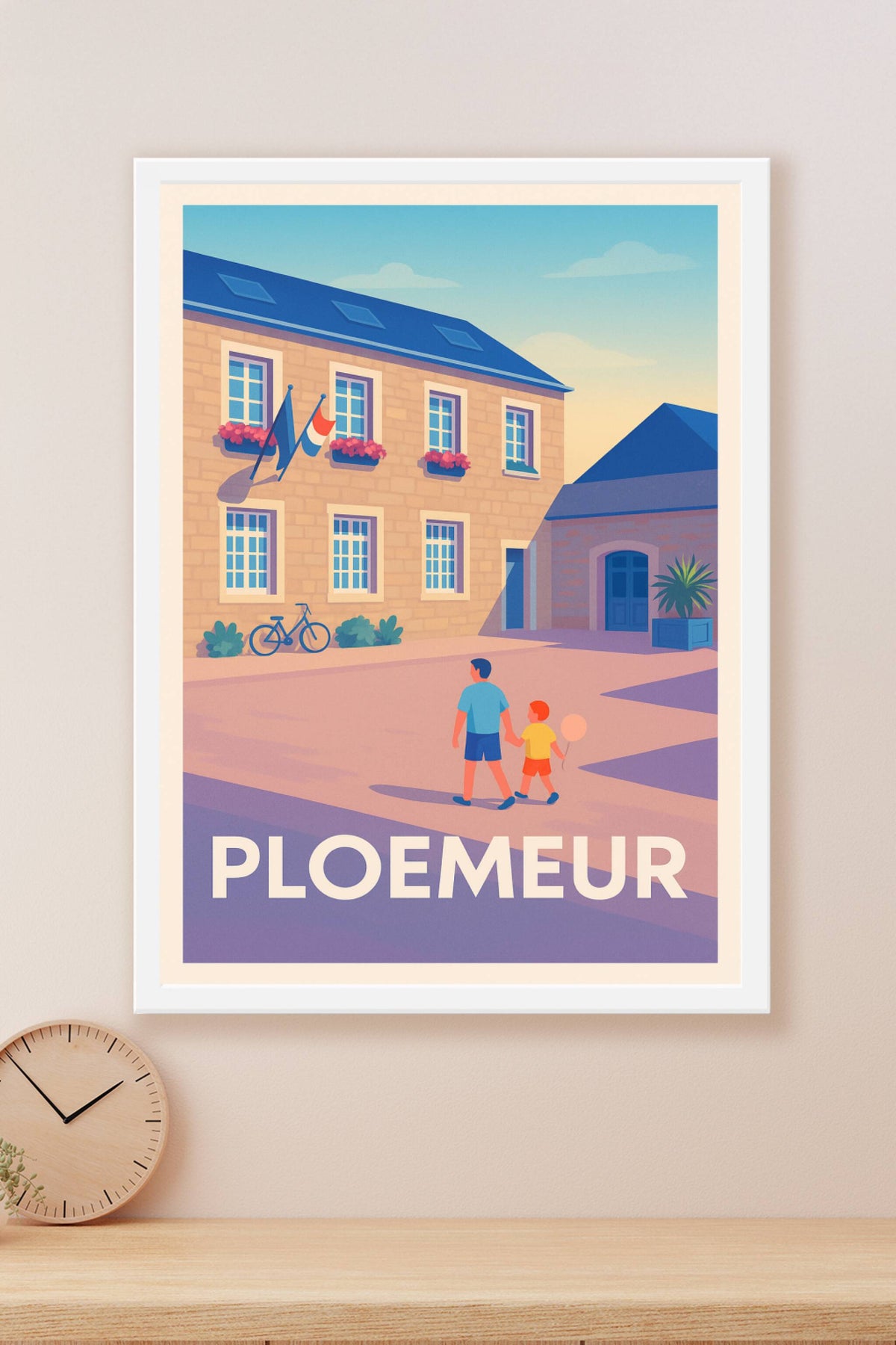 Affiche Ploemeur — Douce promenade au cœur de la ville · poster d'art de Ploemeur