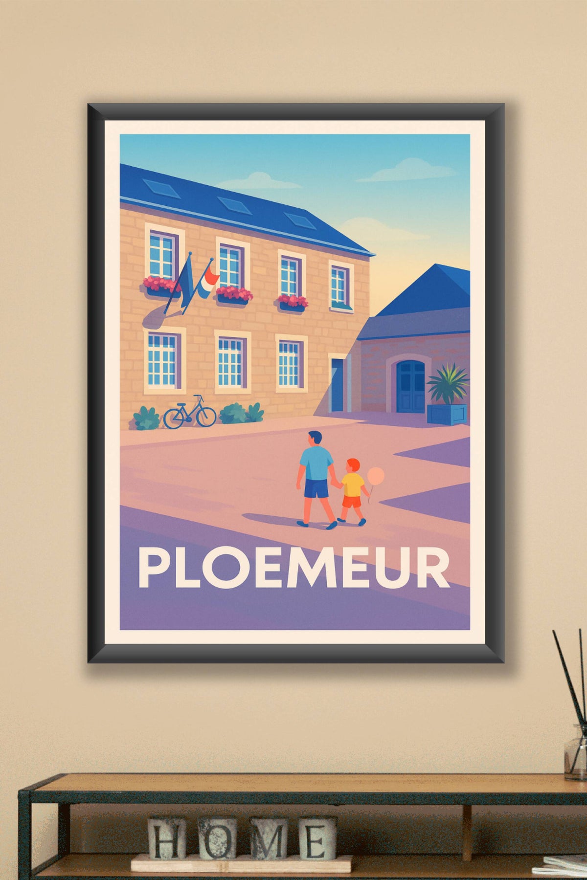 Affiche Ploemeur — Douce promenade au cœur de la ville · poster d'art de Ploemeur