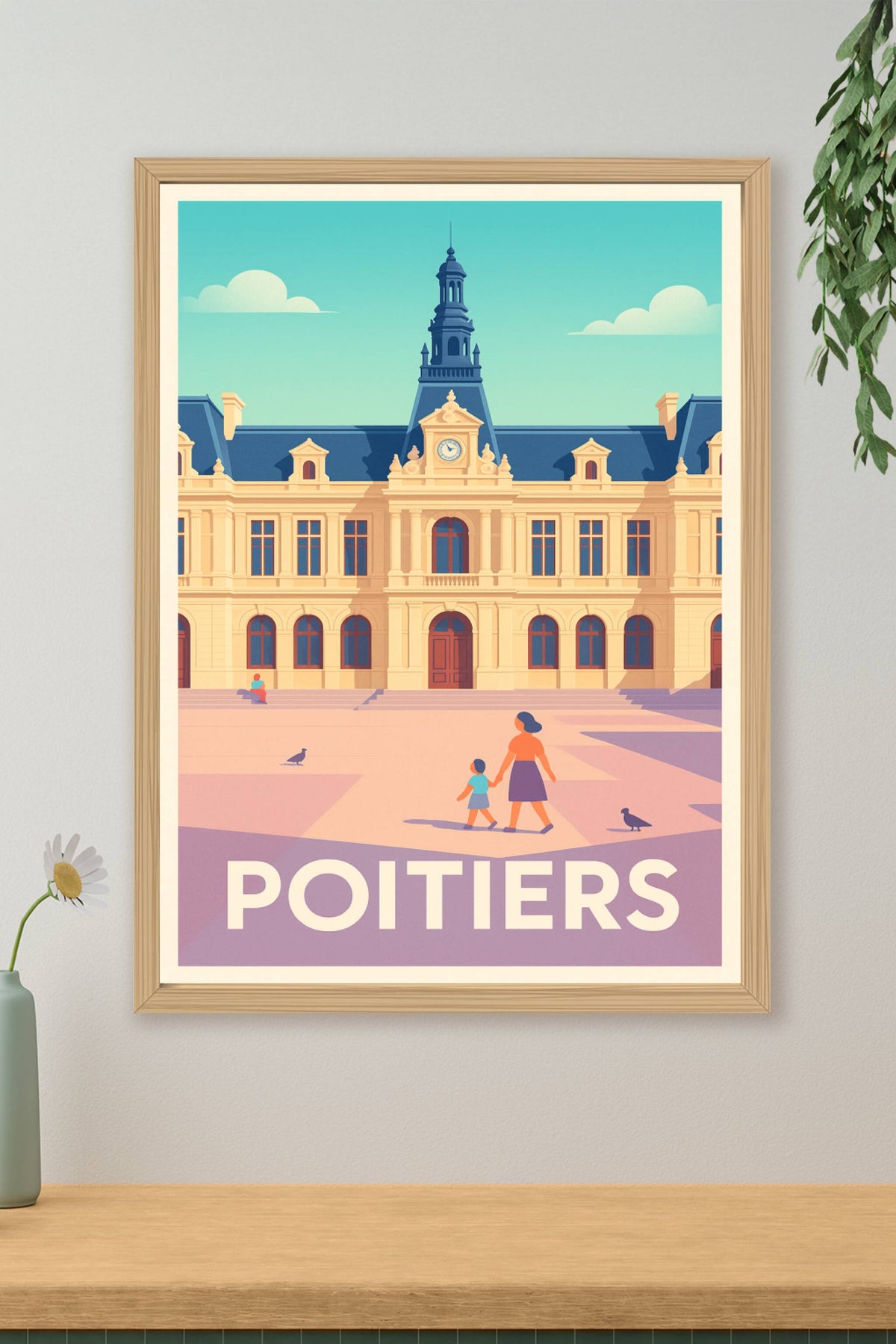 Affiche Poitiers — Élégance et patrimoine historique · poster d'art de Poitiers