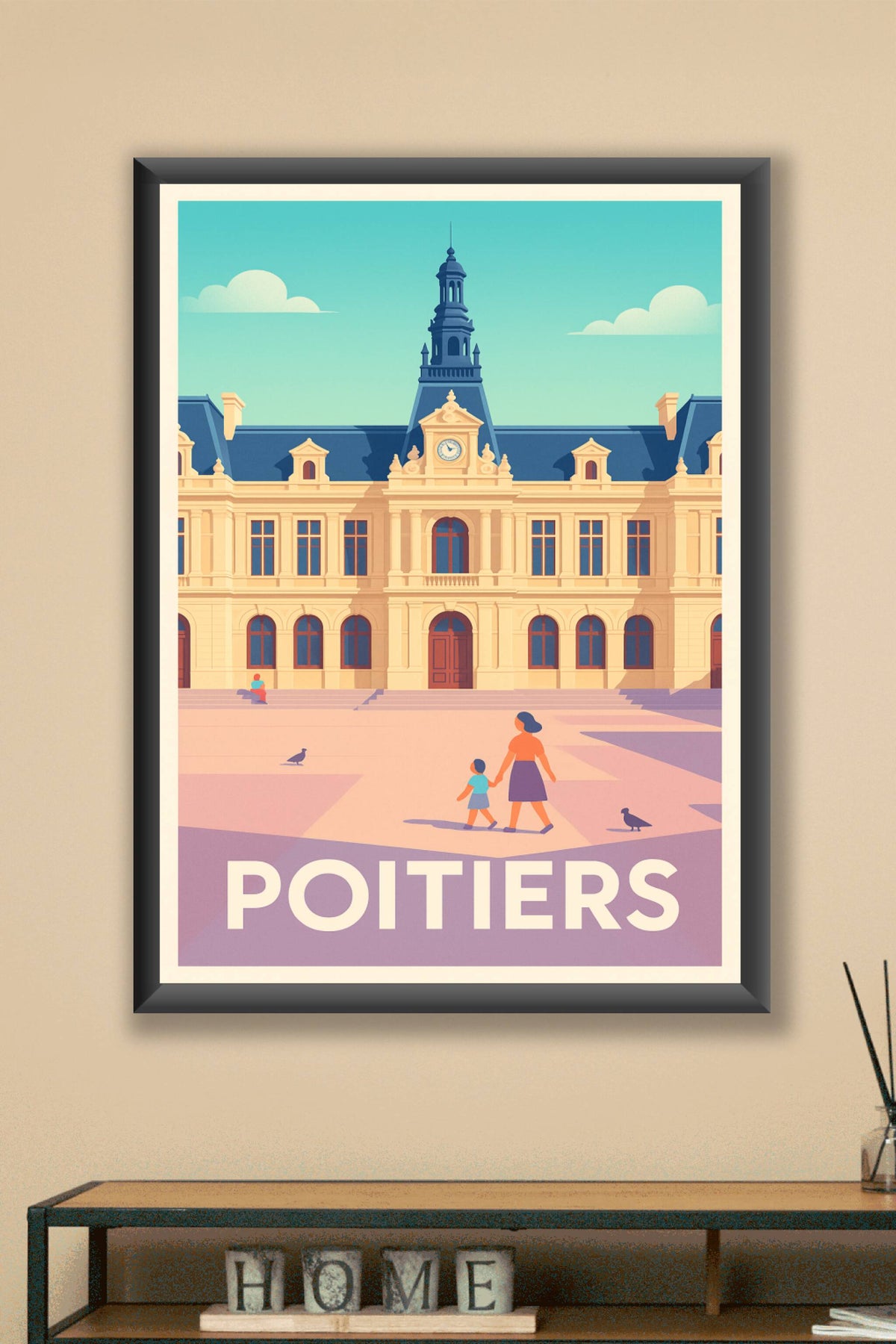 Affiche Poitiers — Élégance et patrimoine historique · poster d'art de Poitiers