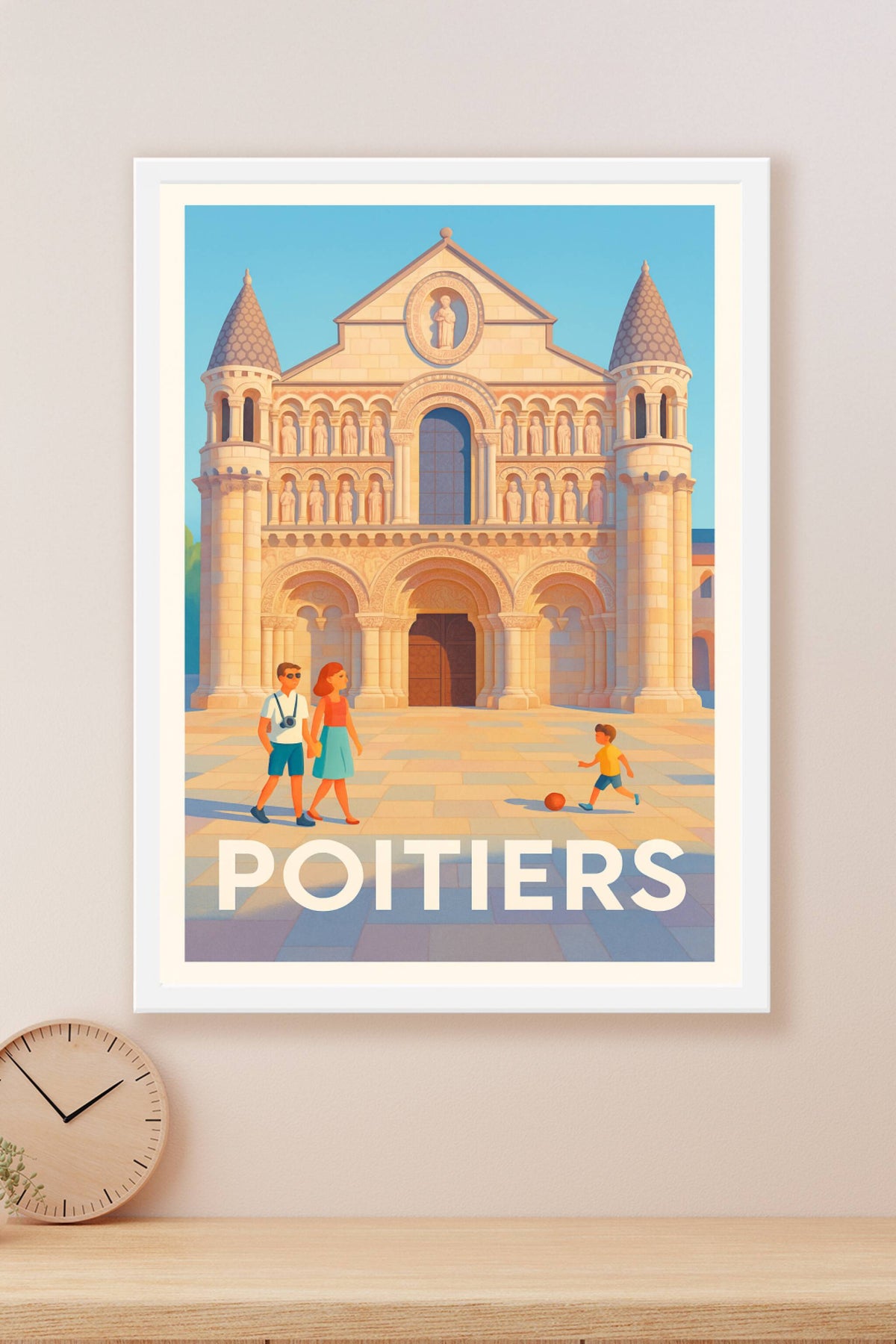 Affiche Poitiers — Balade ensoleillée au cœur historique · poster d'art de Poitiers