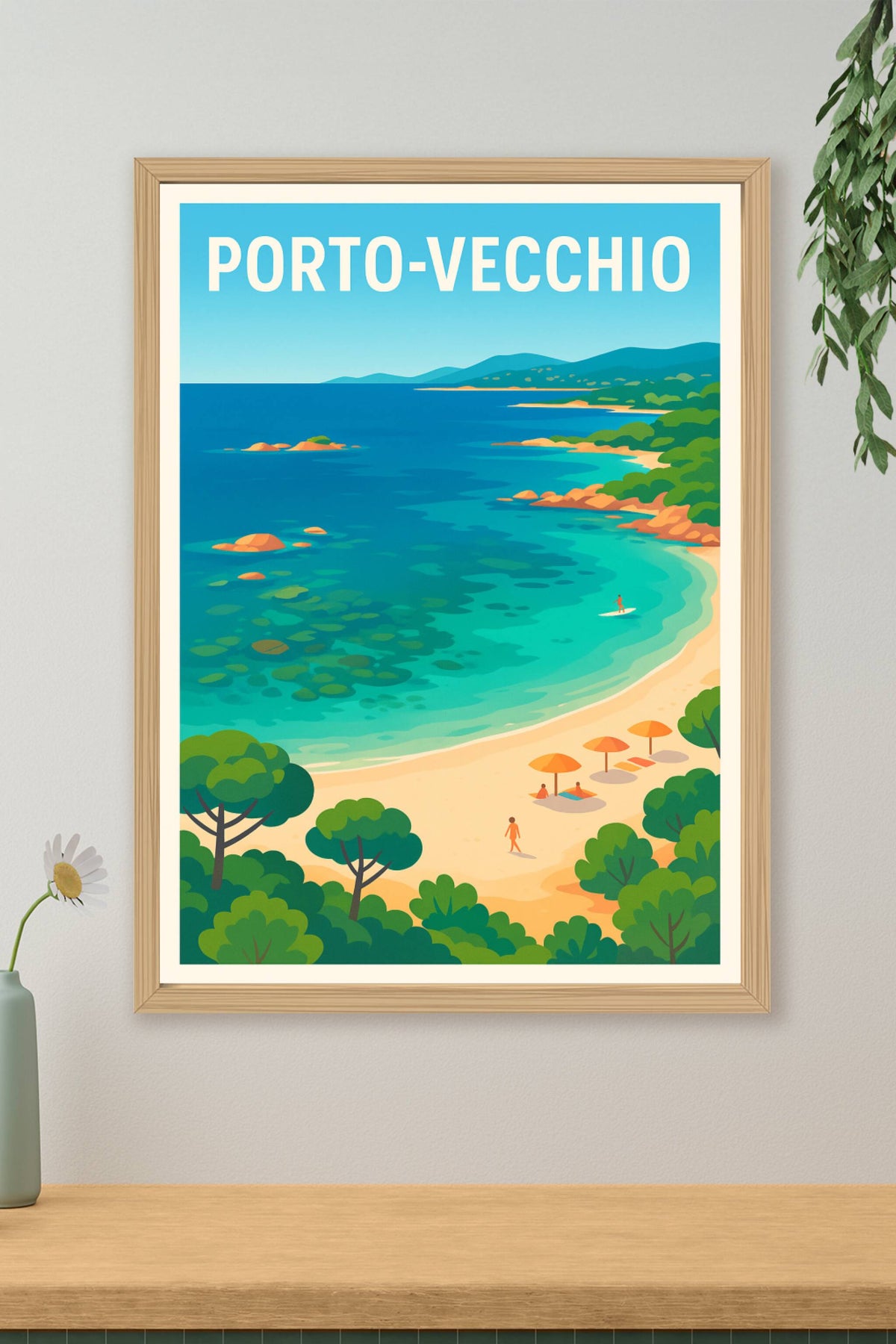 Affiche Porto-Vecchio — Escapade Méditerranéenne ensoleillée · poster d'art de Porto-Vecchio