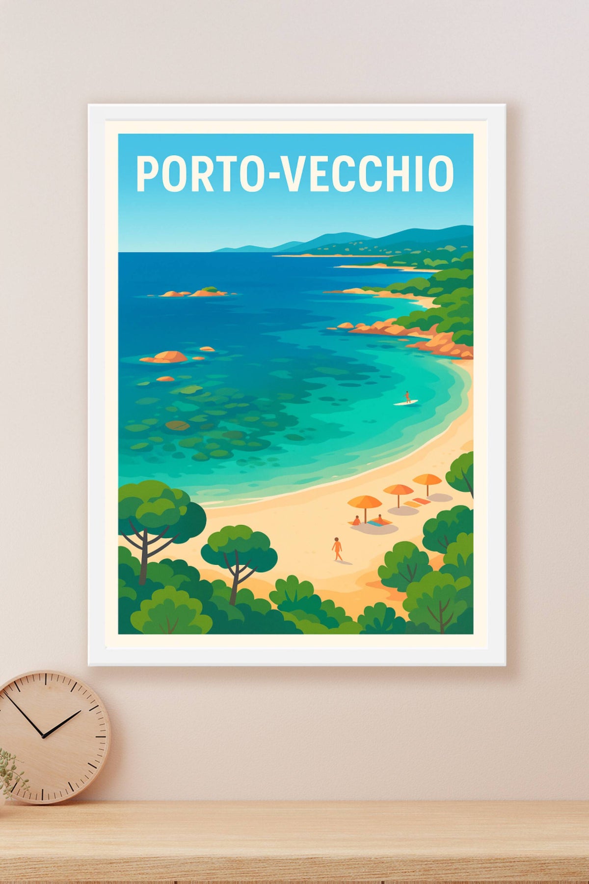 Affiche Porto-Vecchio — Escapade Méditerranéenne ensoleillée · poster d'art de Porto-Vecchio