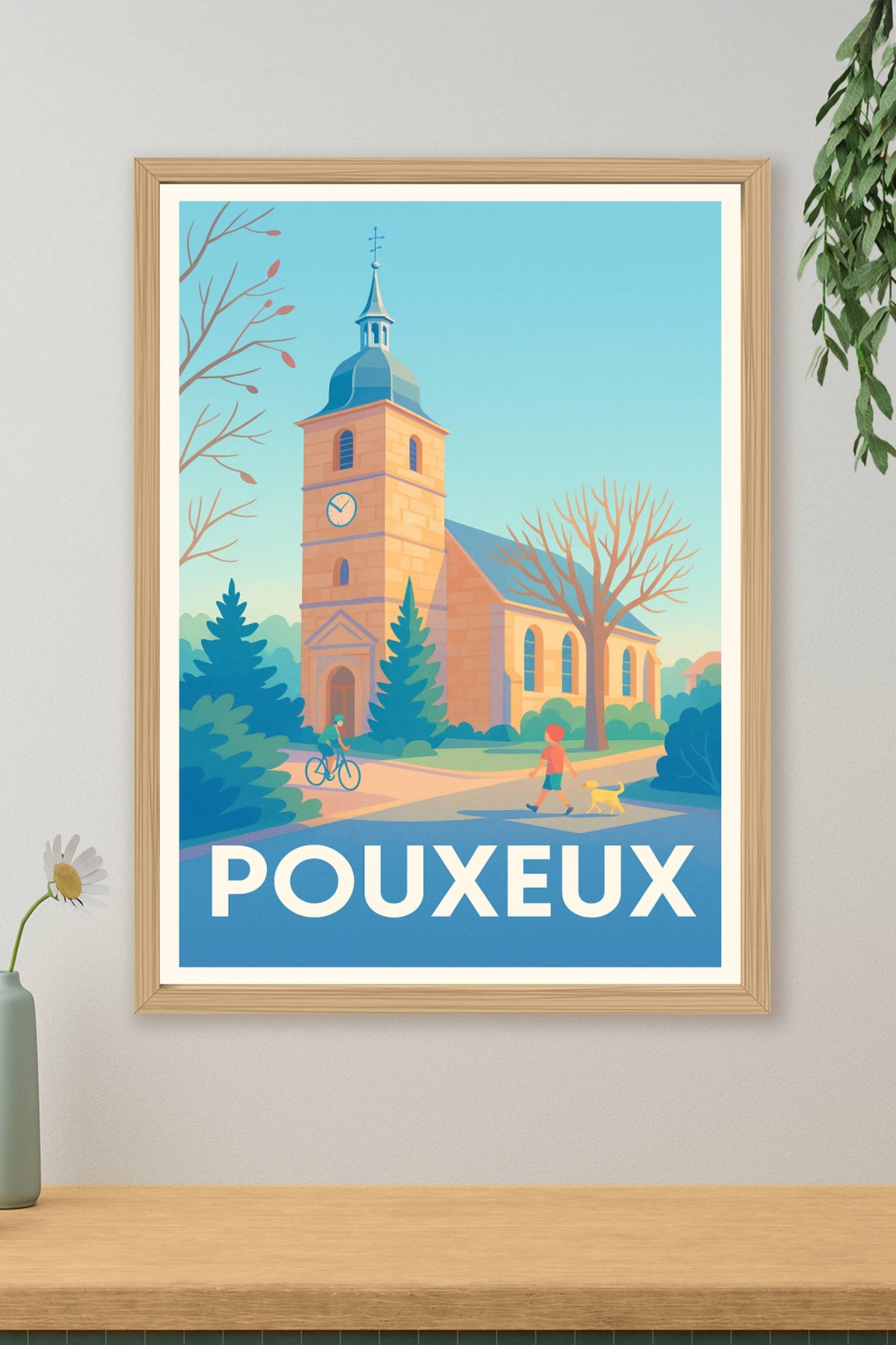 Affiche Pouxueux — Charme paisible au cœur du village · poster d'art de Pouxueux