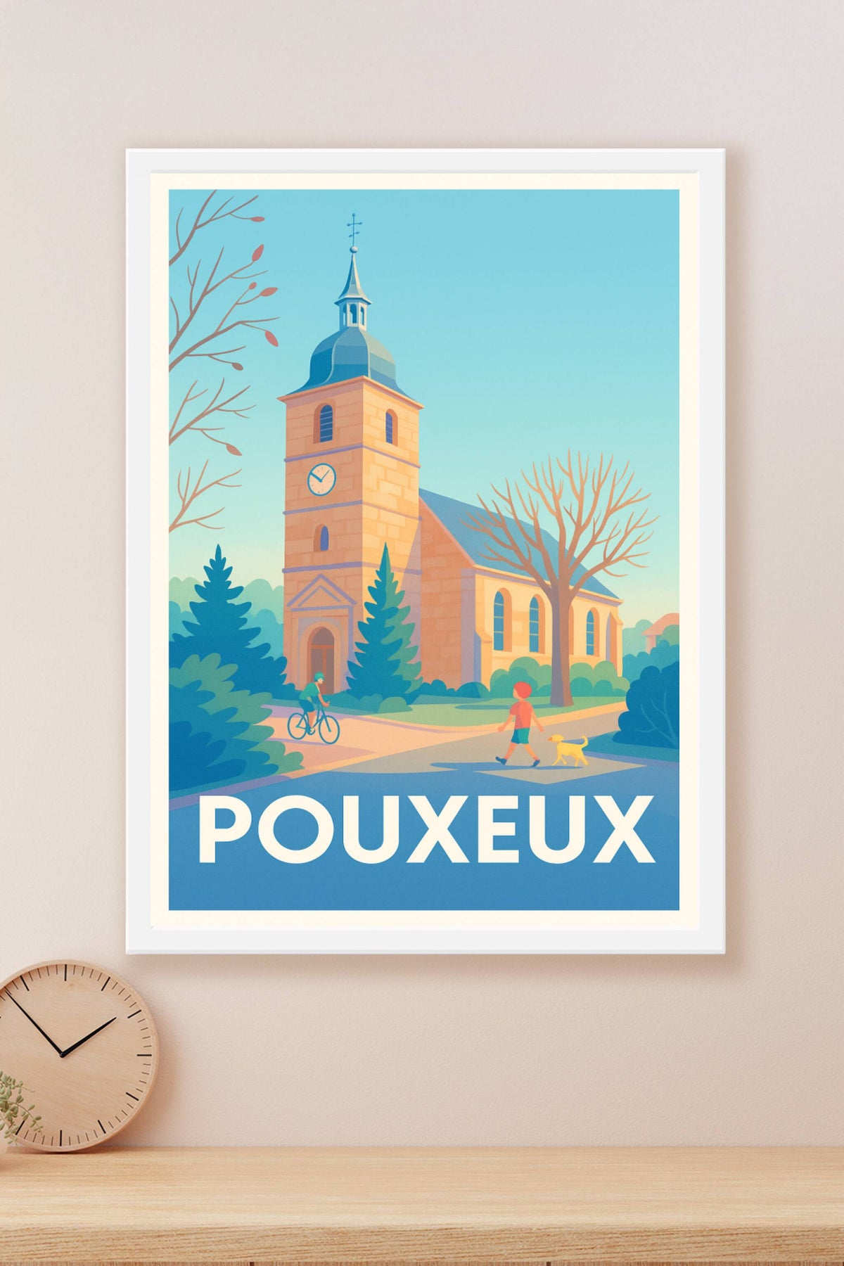 Affiche Pouxueux — Charme paisible au cœur du village · poster d'art de Pouxueux