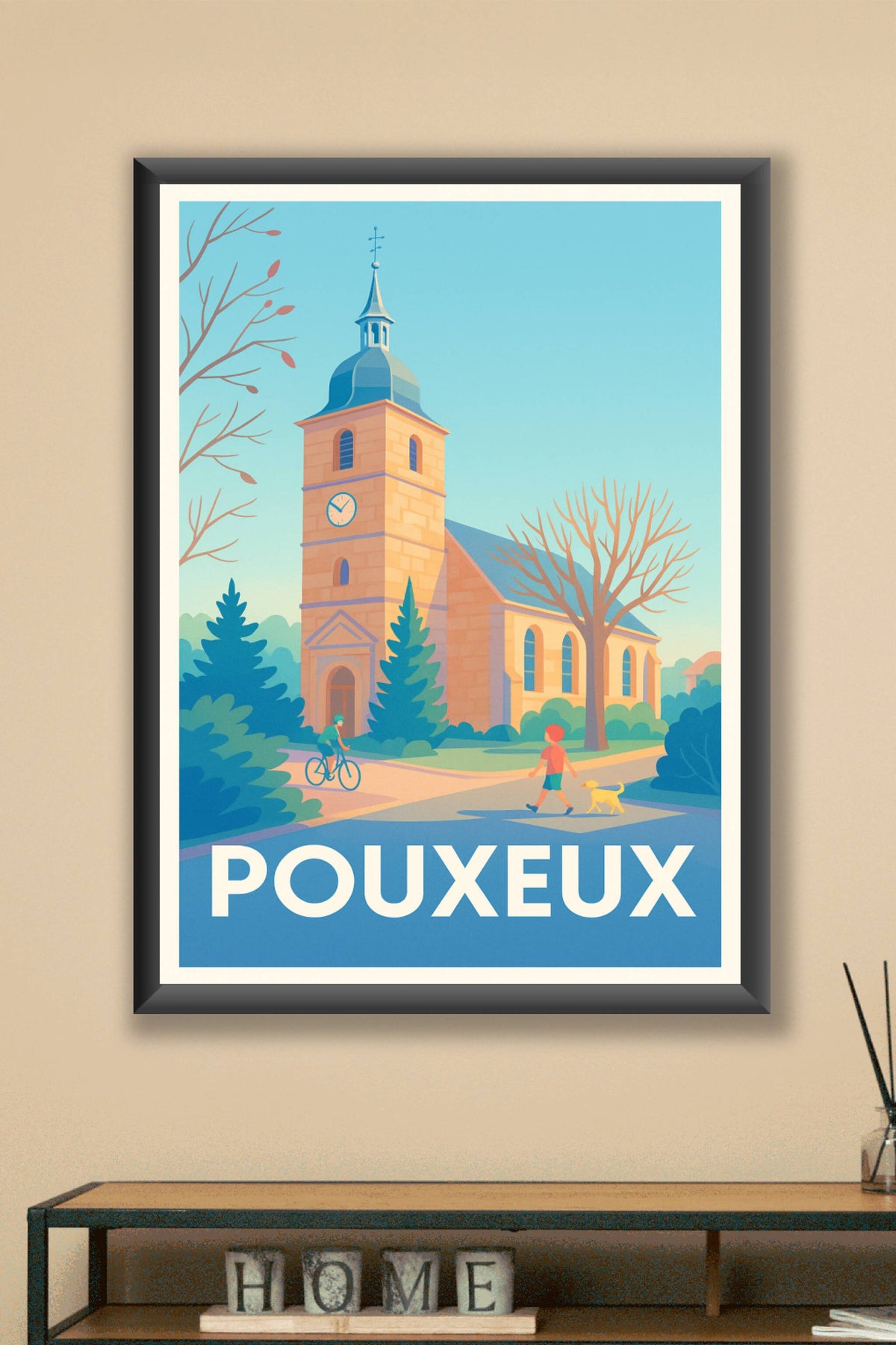 Affiche Pouxueux — Charme paisible au cœur du village · poster d'art de Pouxueux