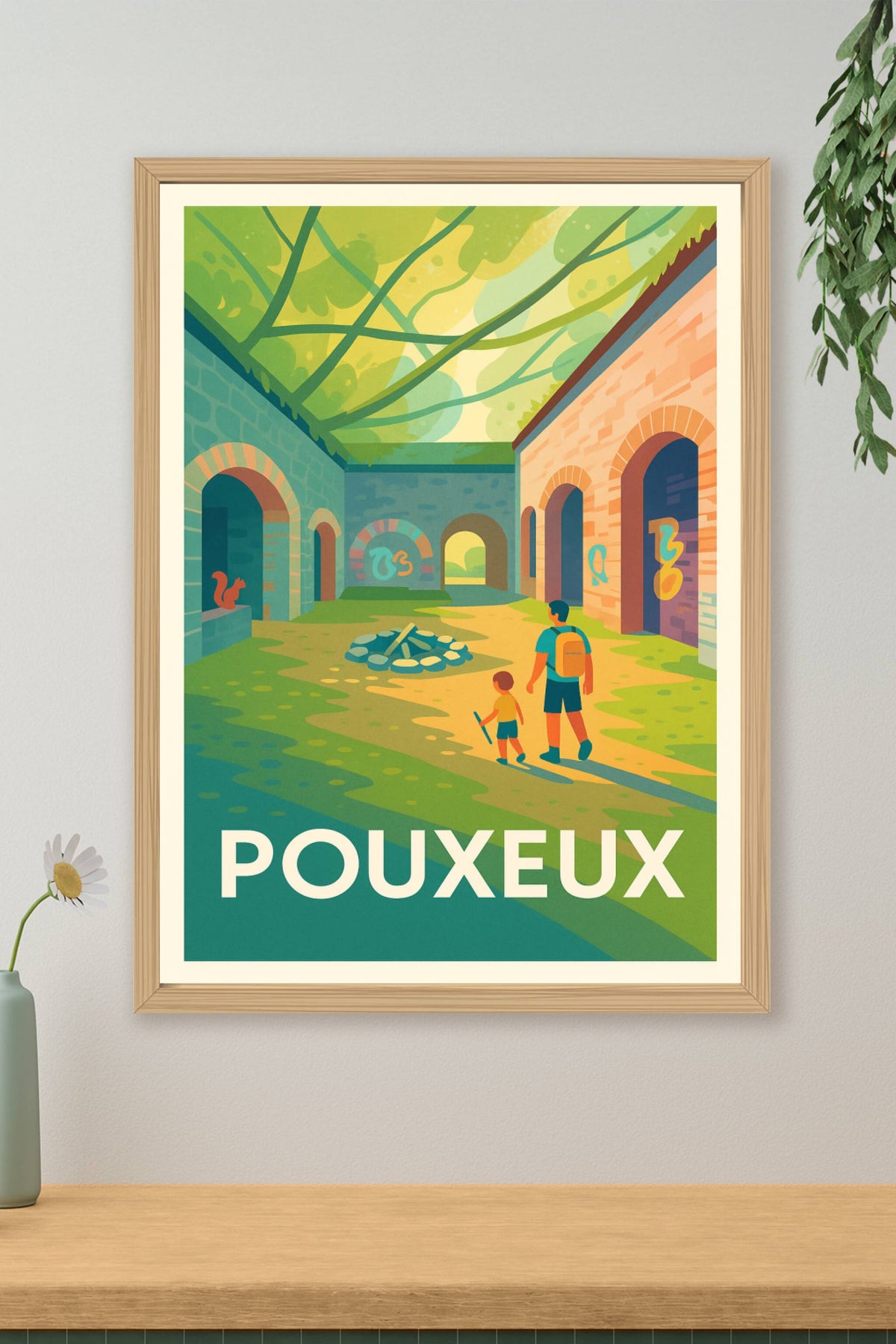 Affiche Pouxeux — Un havre de nature et de patrimoine · poster d'art de Pouxeux