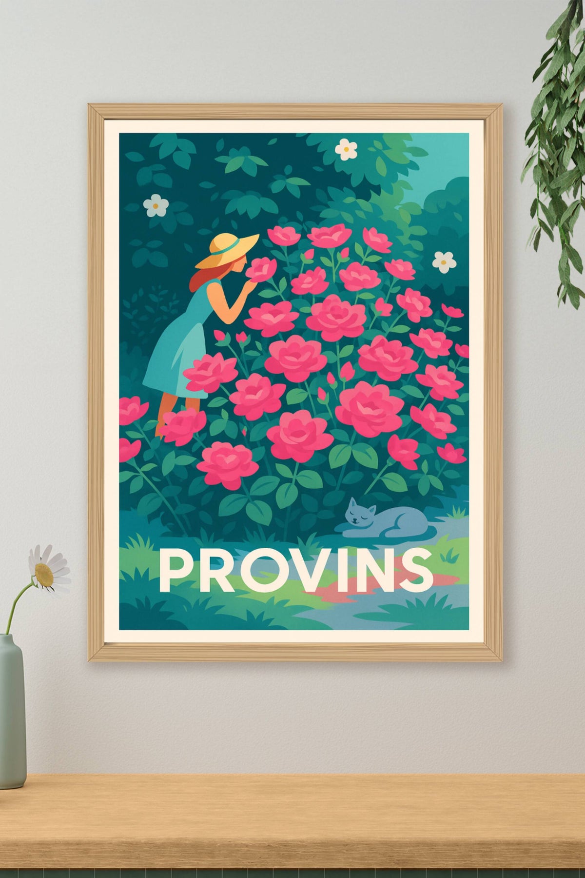 Affiche Provins — Douceur florale en pleine nature · poster d'art de Provins