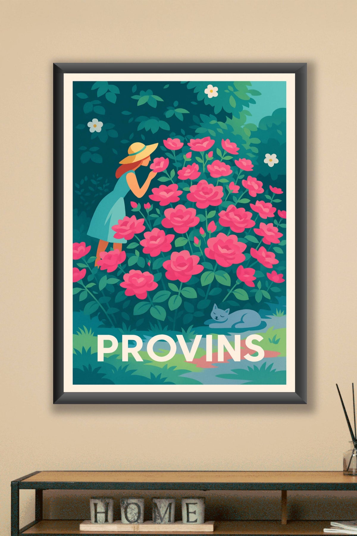 Affiche Provins — Douceur florale en pleine nature · poster d'art de Provins