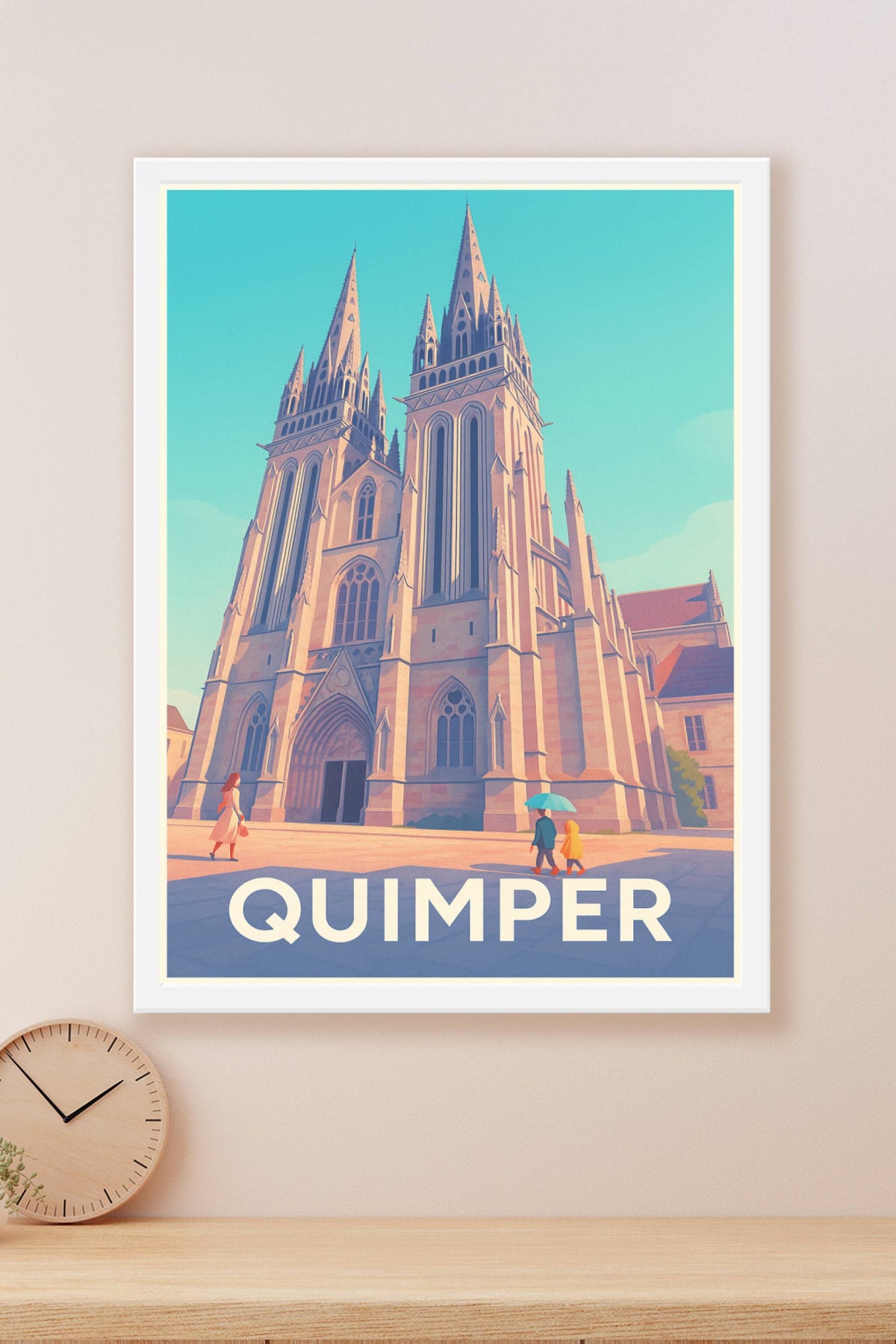 Affiche Quimper — L'élégance gothique au cœur de la Bretagne · poster d'art de Quimper