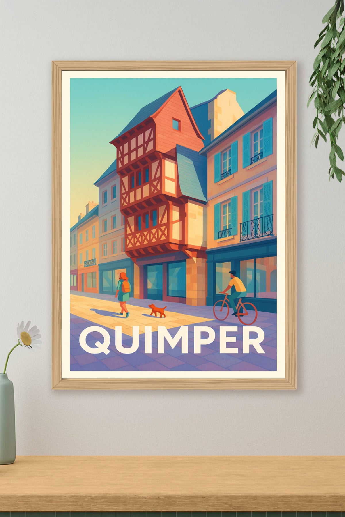 Affiche Quimper — Charme breton en lumière douce · poster d'art de Quimper