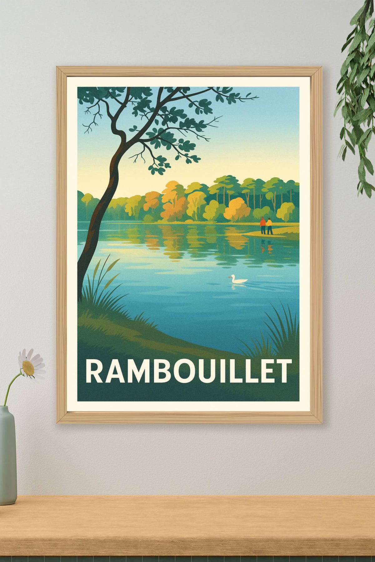 Affiche Rambouillet — Sérénité au bord du lac · poster d'art de Rambouillet