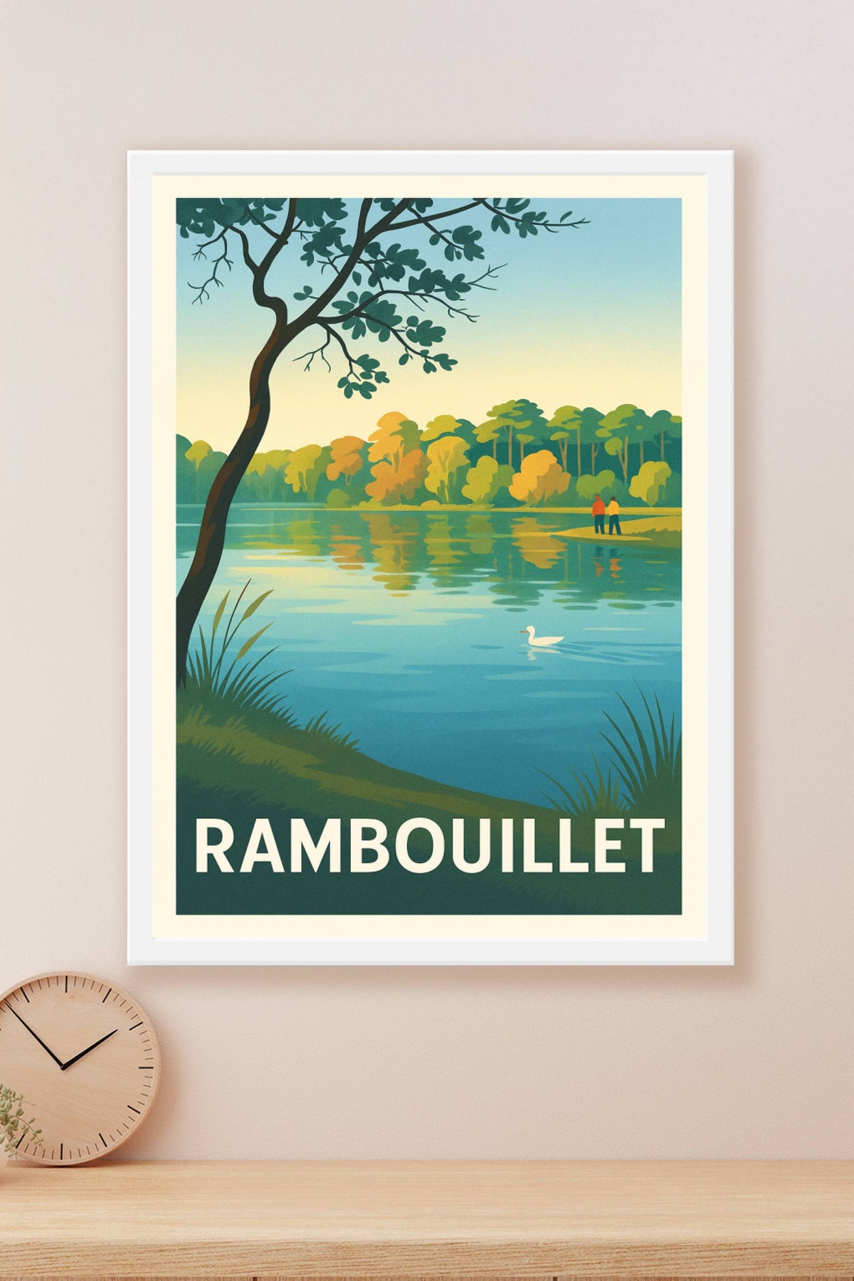 Affiche Rambouillet — Sérénité au bord du lac · poster d'art de Rambouillet