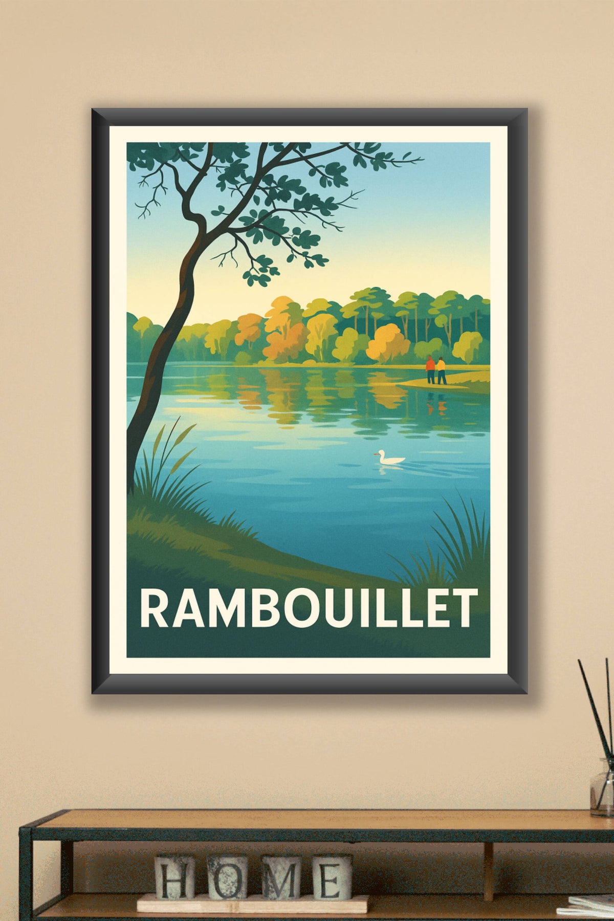 Affiche Rambouillet — Sérénité au bord du lac · poster d'art de Rambouillet