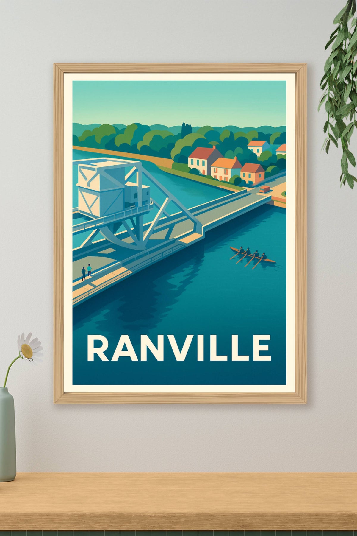 Affiche Ranville — Charme paisible au bord de l'eau · poster d'art de Ranville