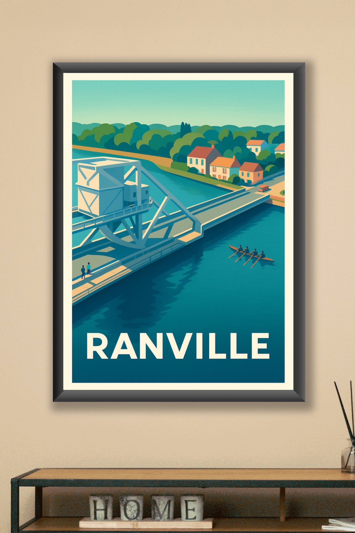 Affiche Ranville — Charme paisible au bord de l'eau · poster d'art de Ranville