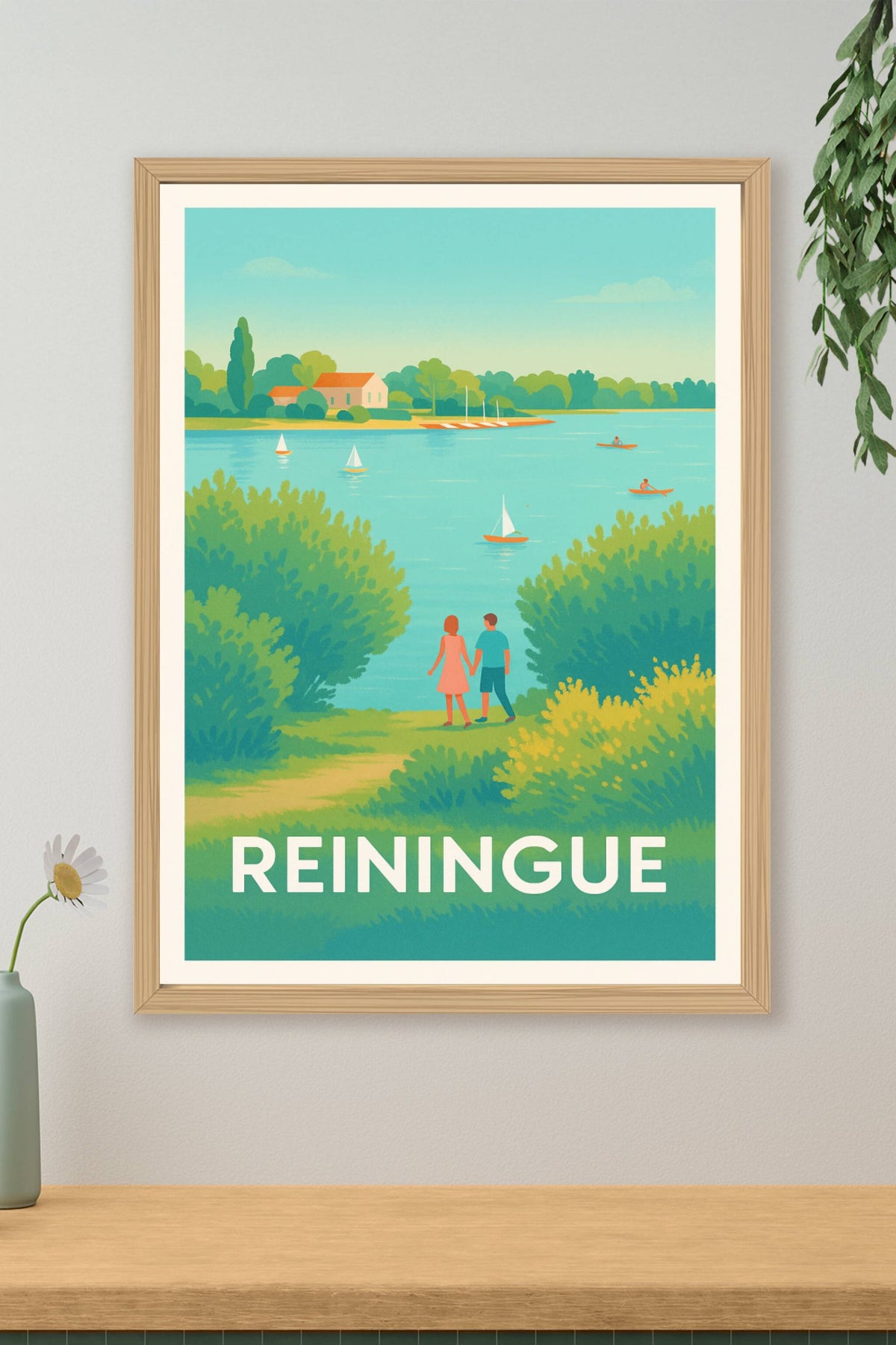 Affiche Reiningue — Évasion paisible au bord de l'eau · poster d'art de Reiningue