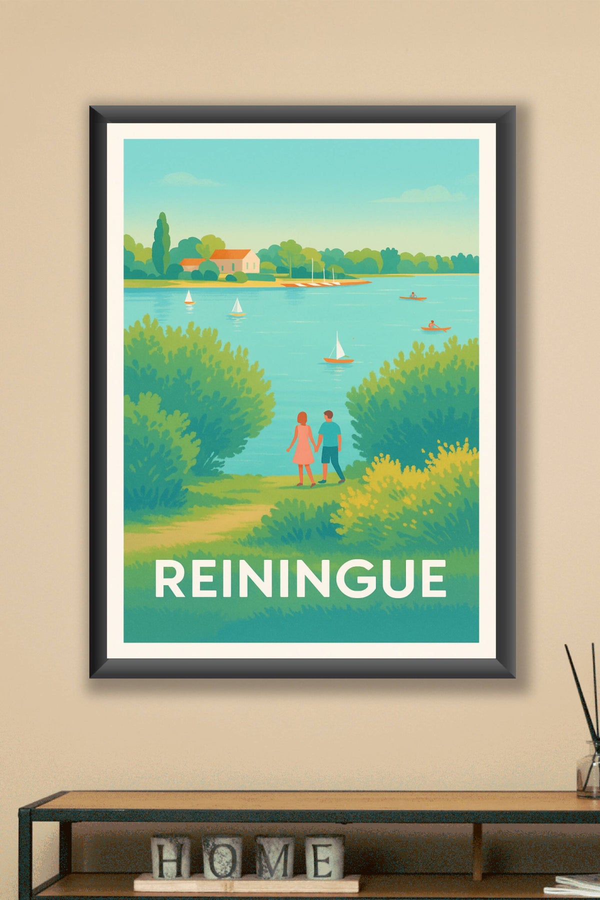 Affiche Reiningue — Évasion paisible au bord de l'eau · poster d'art de Reiningue