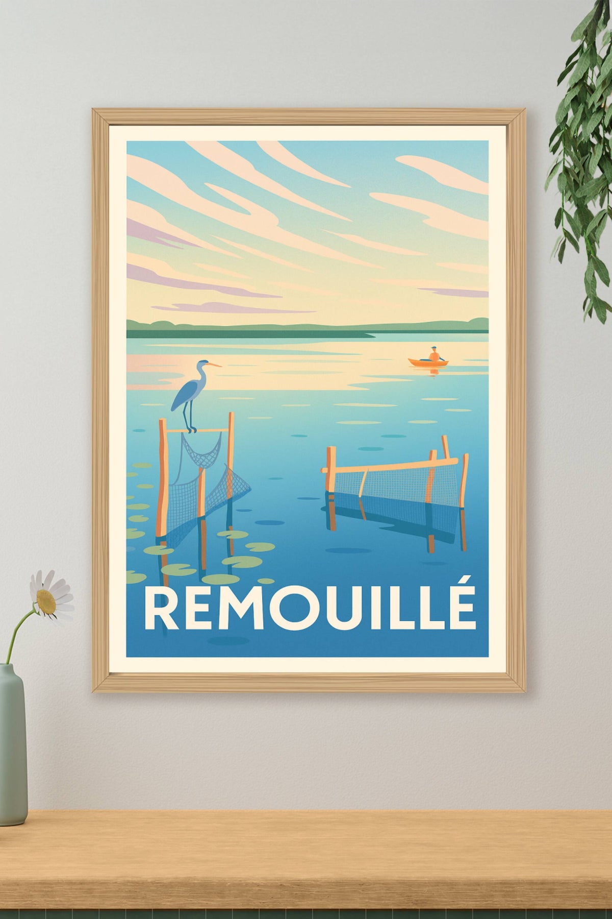 Affiche Remouillé — Sérénité au fil de l'eau · poster d'art de Remouillé