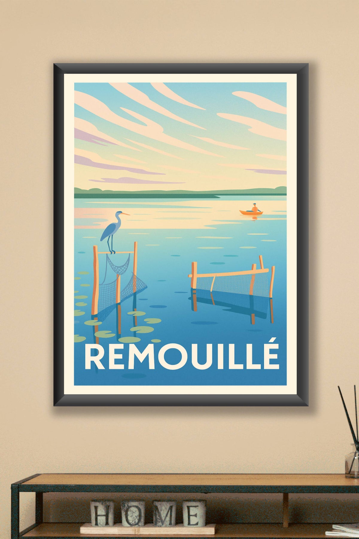 Affiche Remouillé — Sérénité au fil de l'eau · poster d'art de Remouillé