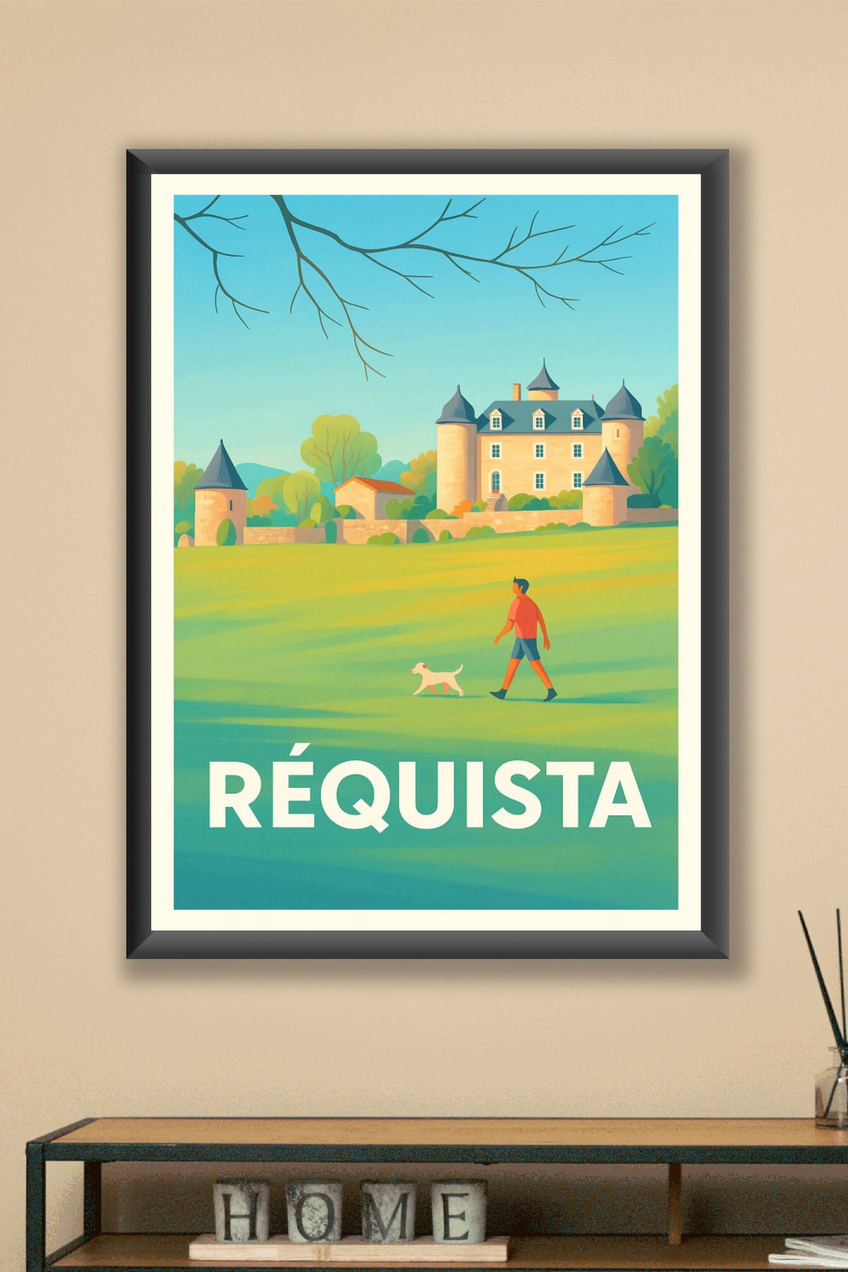Affiche Réquista — Balade champêtre au château · poster d'art de Réquista