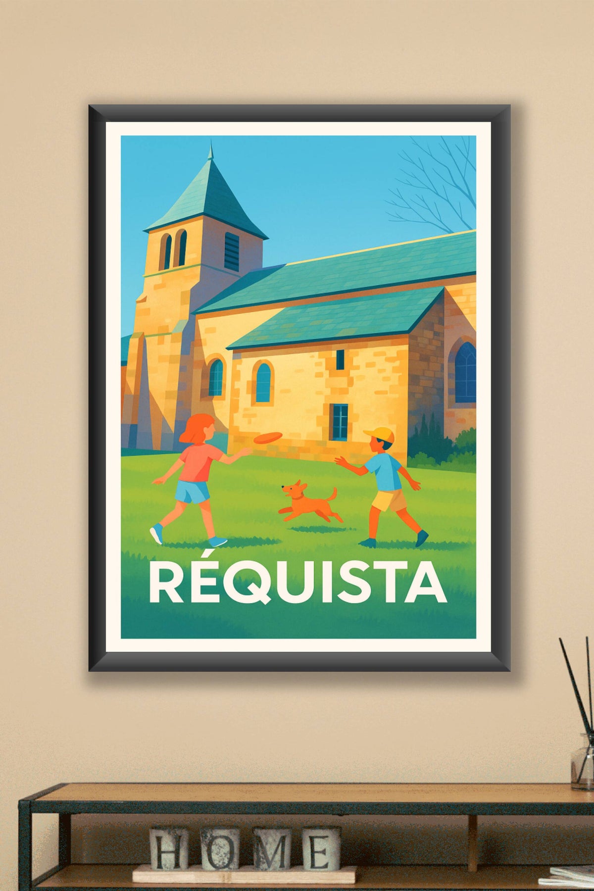 Affiche Réquista — L'art de vivre au village · poster d'art de Réquista