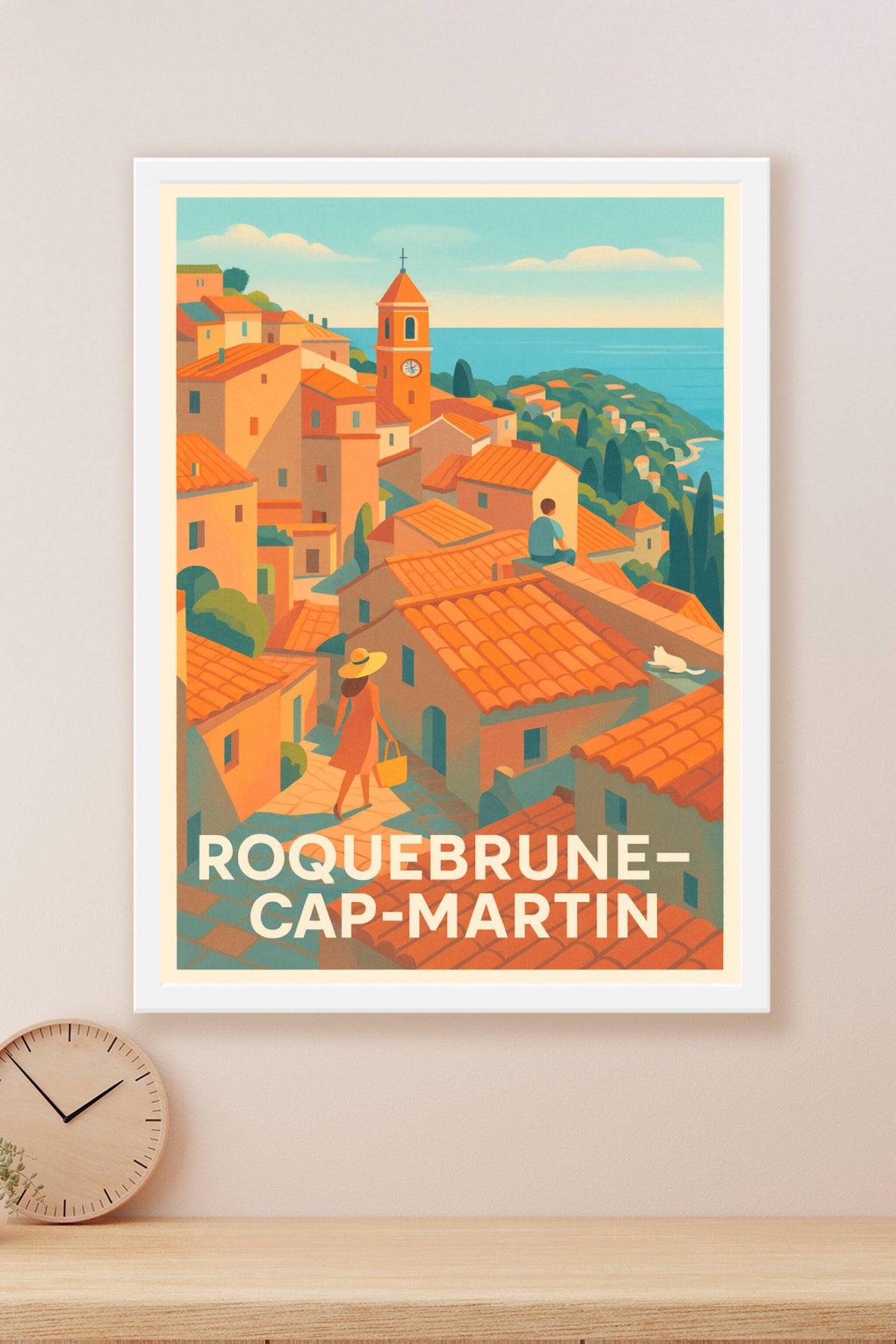 Affiche Roquebrune-Cap-Martin — Charme et lumière méditerranéenne · poster d'art de Roquebrune-Cap-Martin