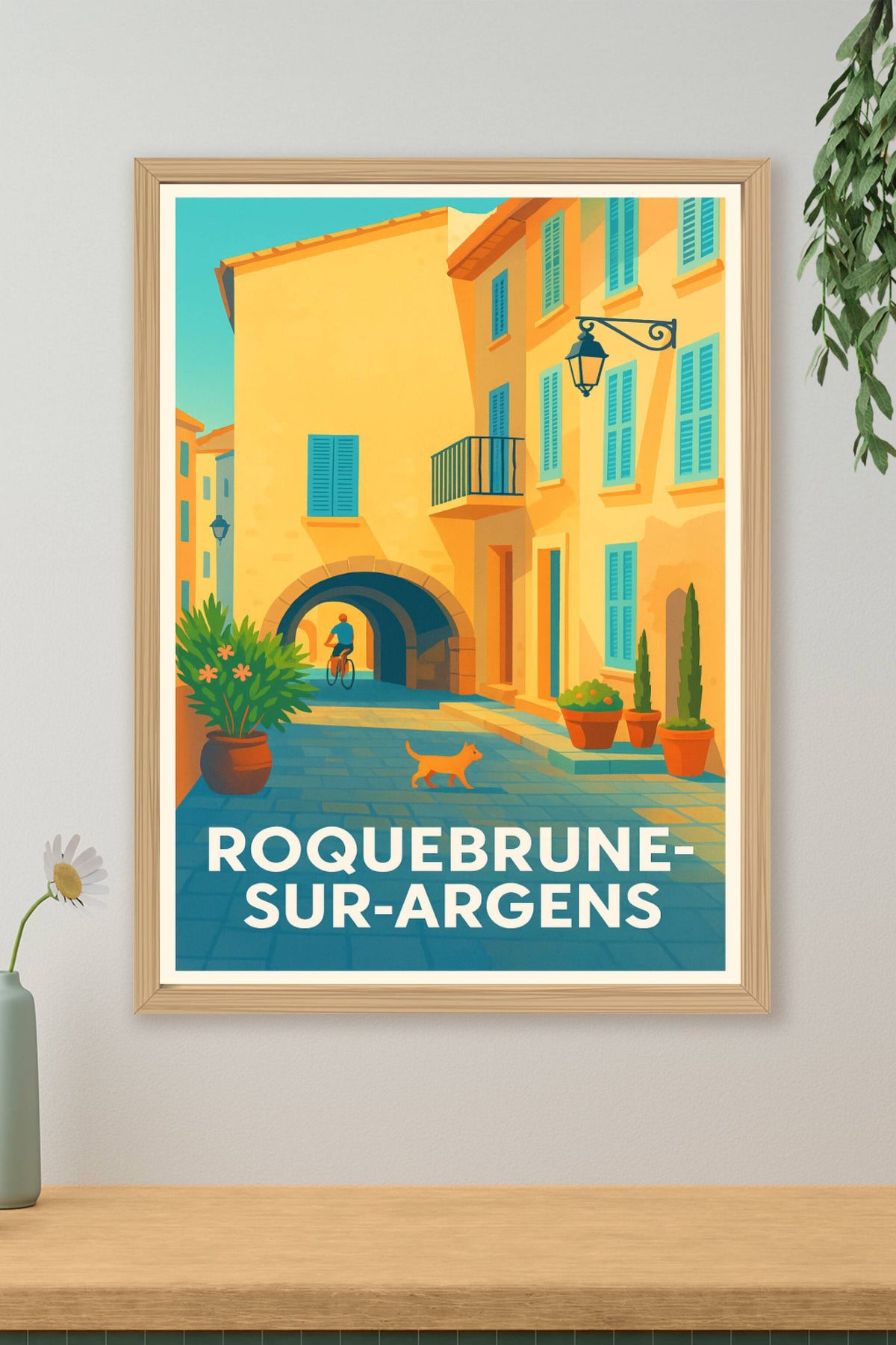 Affiche Roquebrune-sur-Argens — Charme et sérénité provençale · poster d'art de Roquebrune-sur-Argens