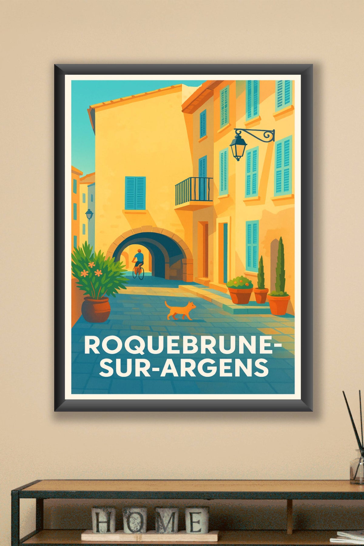 Affiche Roquebrune-sur-Argens — Charme et sérénité provençale · poster d'art de Roquebrune-sur-Argens