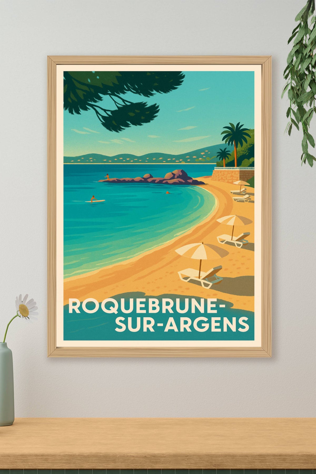 Affiche Roquebrune-sur-Argens — Évasion méditerranéenne en bord de mer · poster d'art de Roquebrune-sur-Argens