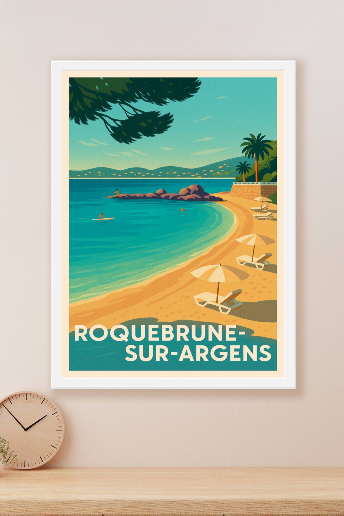 Affiche Roquebrune-sur-Argens — Évasion méditerranéenne en bord de mer · poster d'art de Roquebrune-sur-Argens