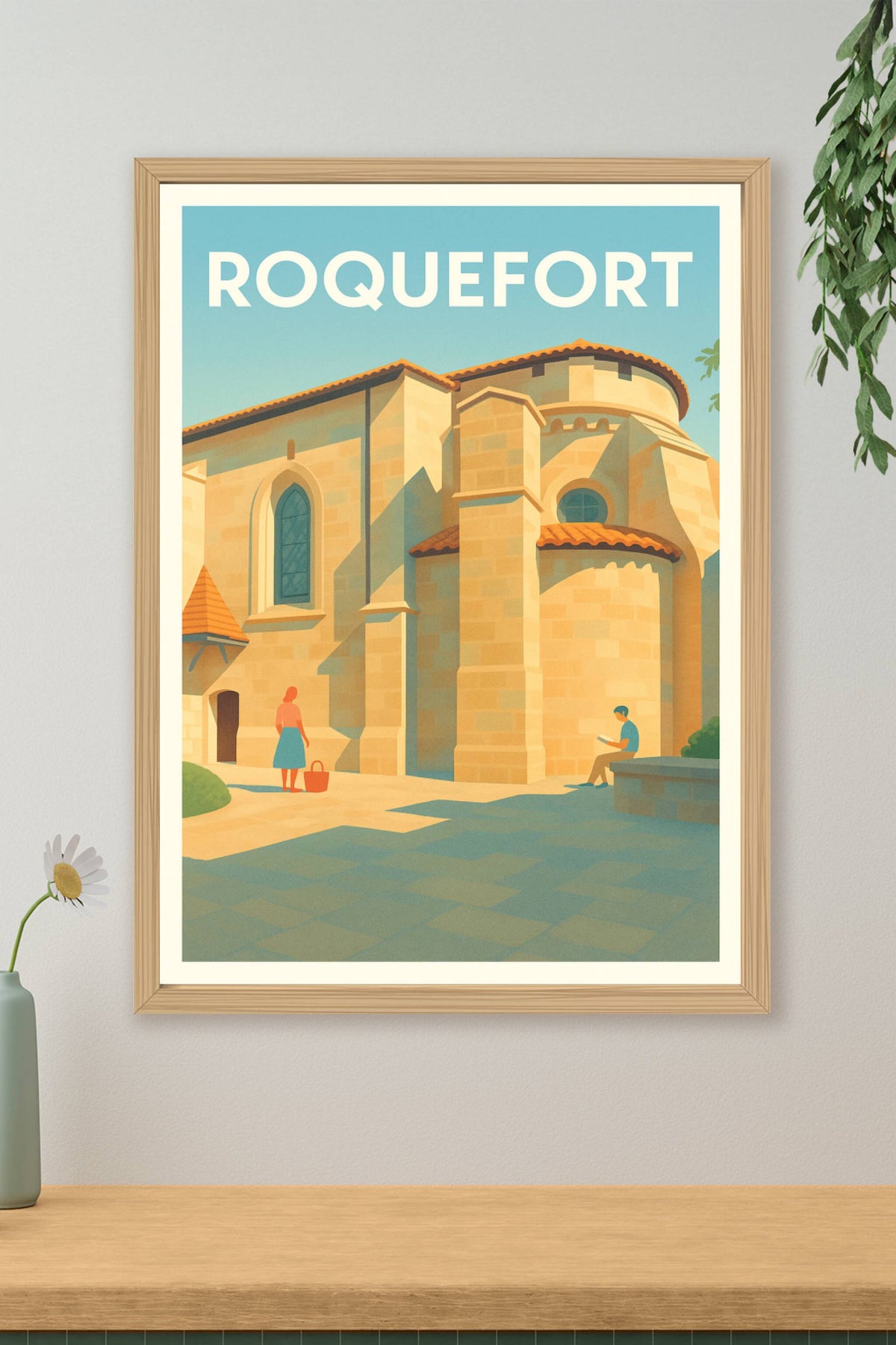 Affiche Roquefort — Charme et tranquillité médiévale · poster d'art de Roquefort
