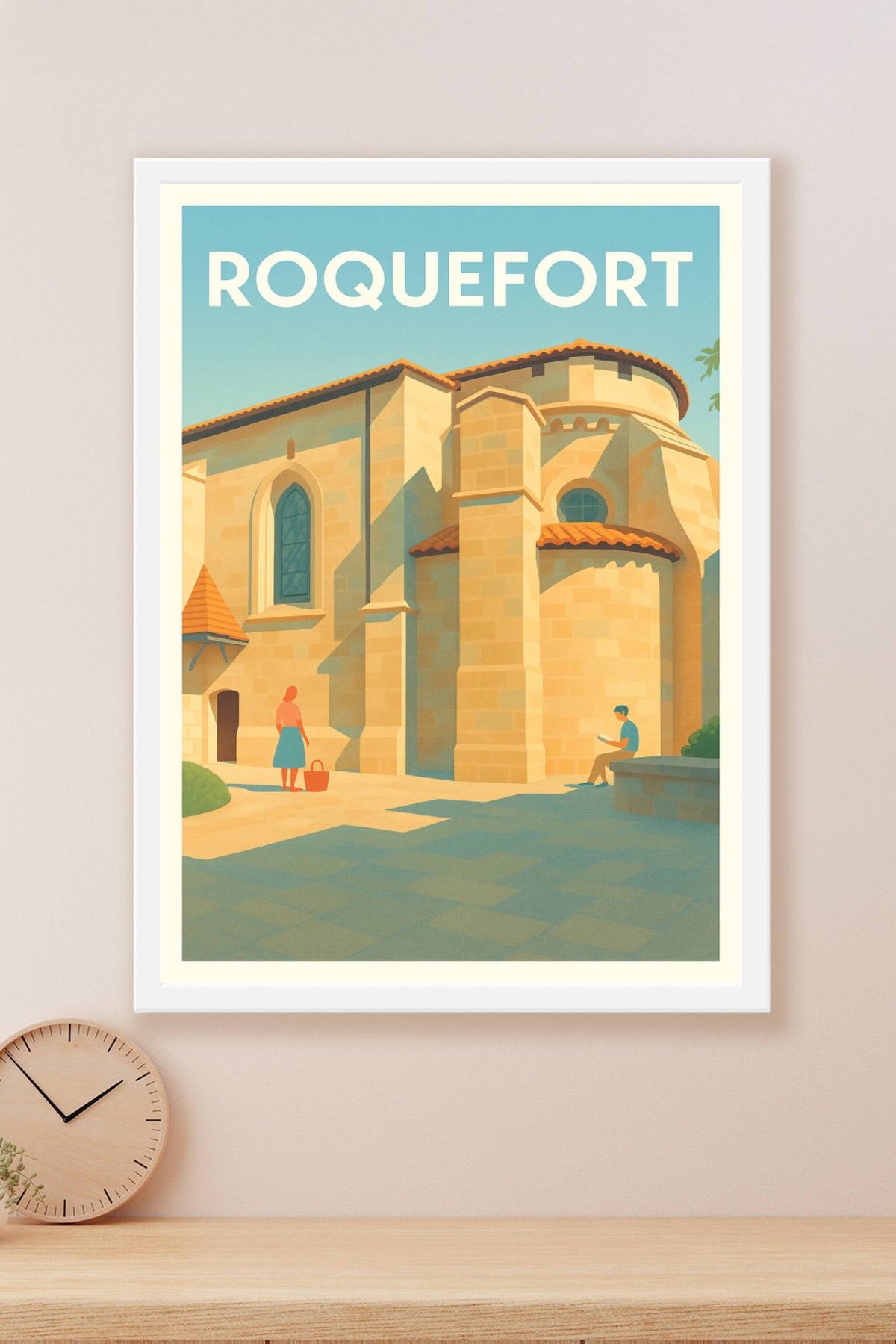 Affiche Roquefort — Charme et tranquillité médiévale · poster d'art de Roquefort